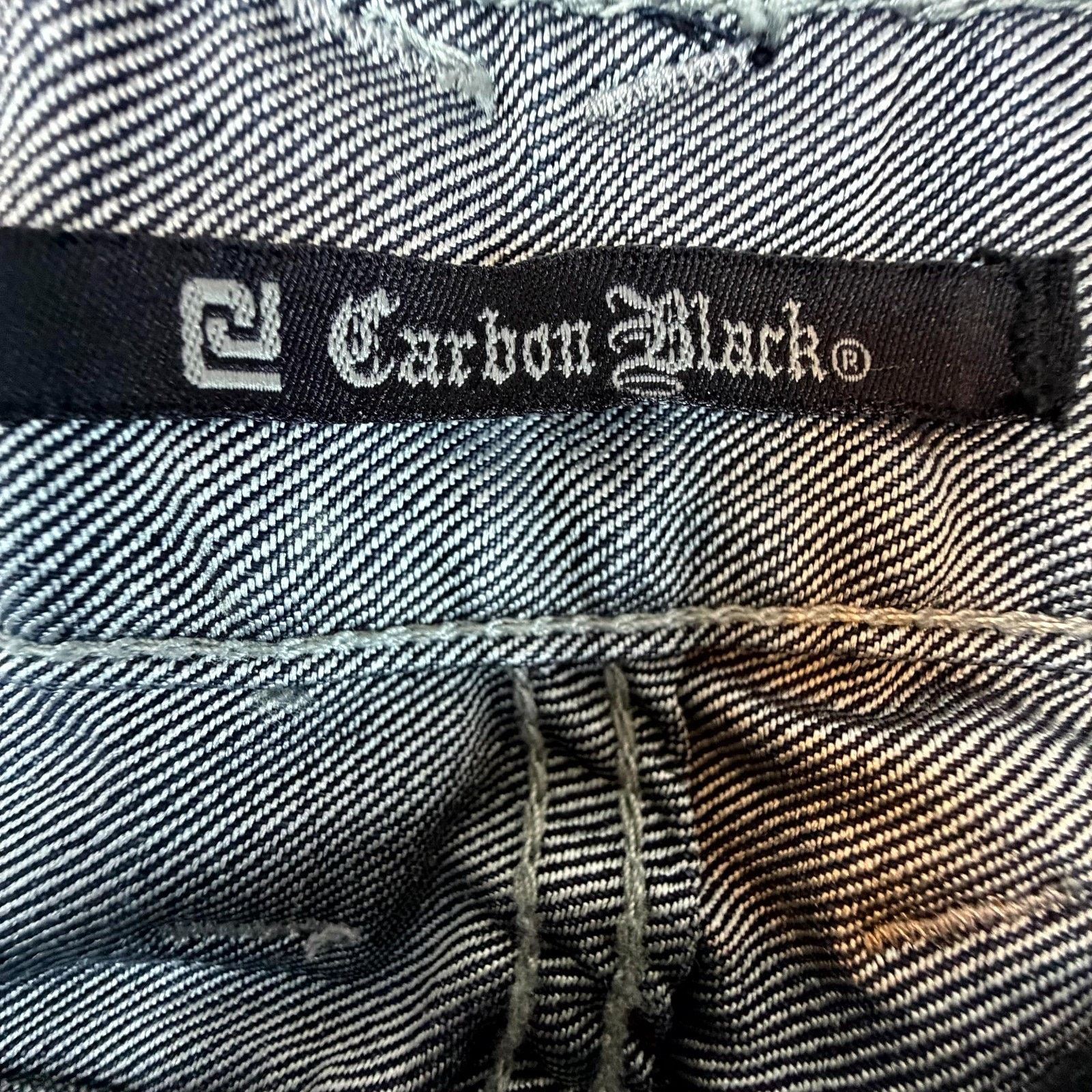 Carbon Carbon Black Jeans 28 Blue Straight Flap Pocket Y2K Grunge Size 28" / US 6 / IT 42 - 4 Thumbnail