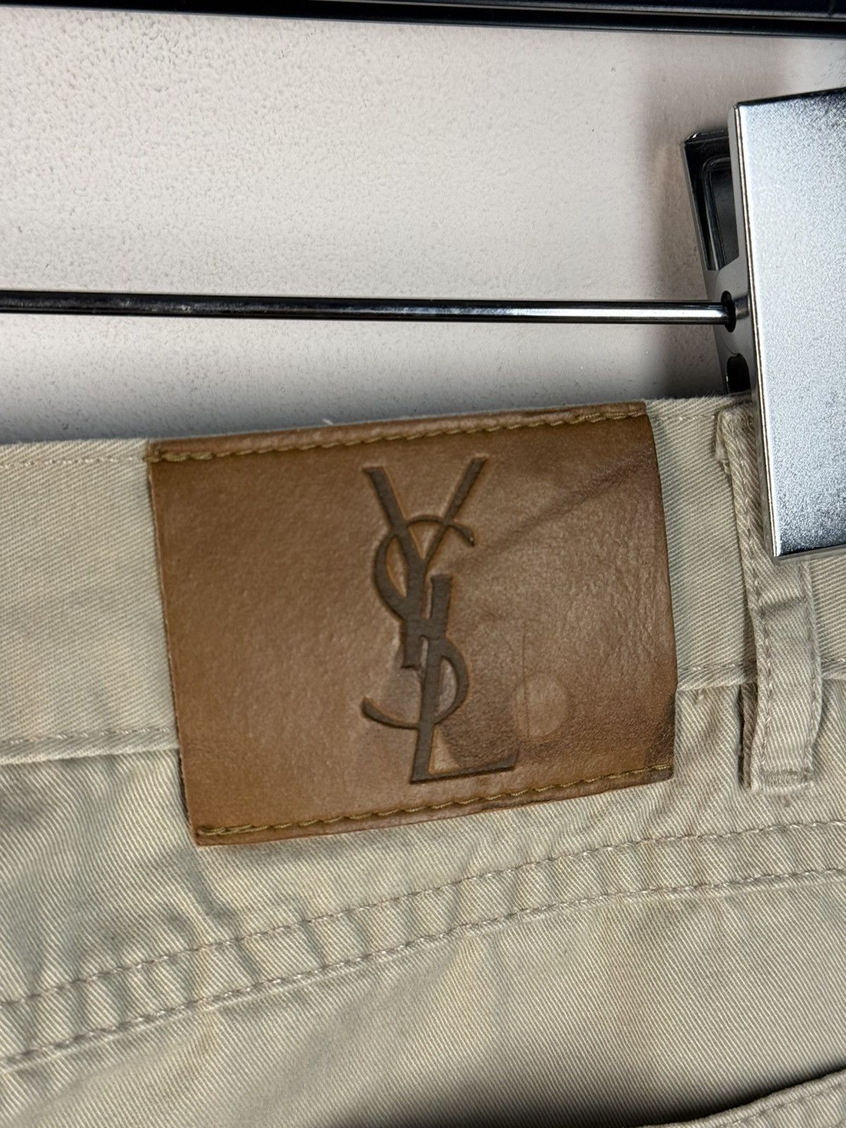 Yves Saint Laurent 34x32 YSL Jeans Beige Denim Pants Casual Old Money Size US 34 / EU 50 - 12 Thumbnail