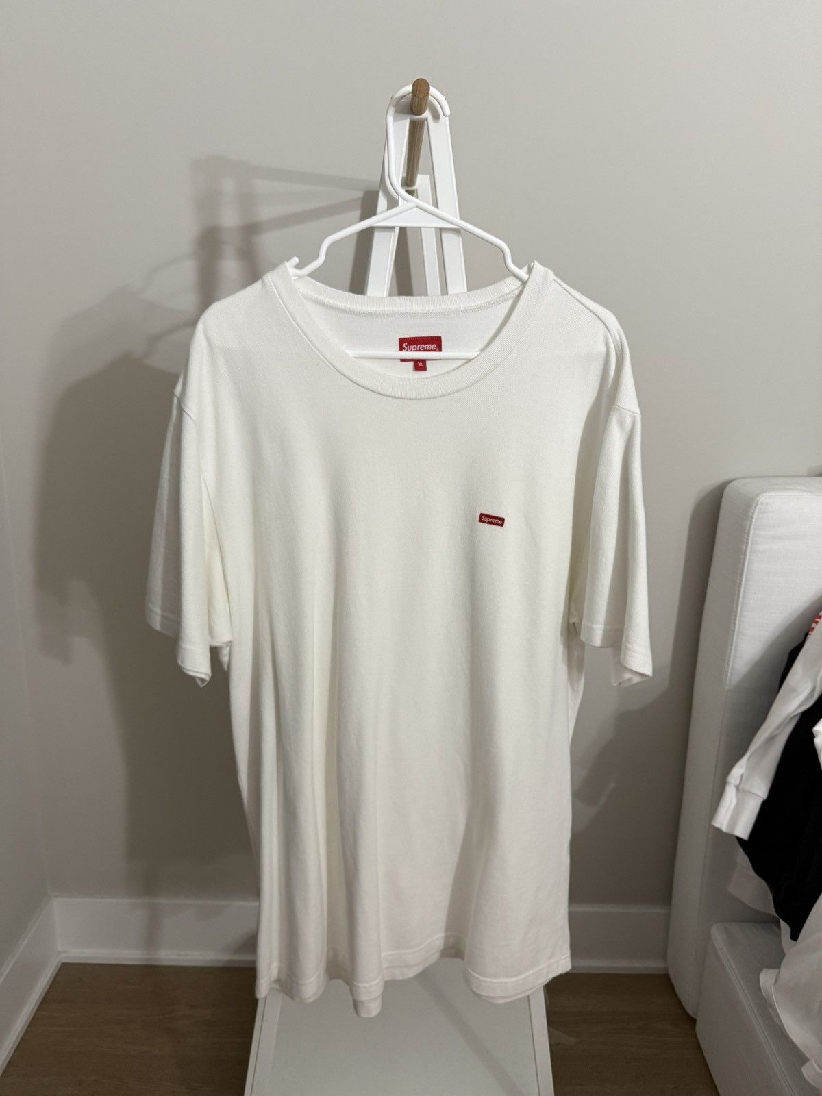 White Supreme Pique Small Box Logo Tee