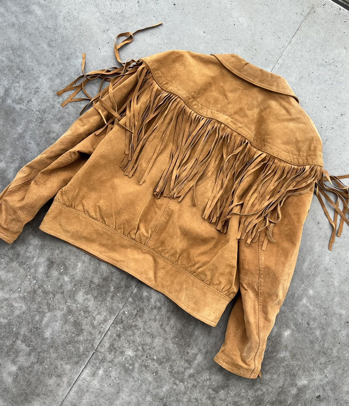 Cowboy Equipment Suede brown leather fringe jacket hype vintage Size US L / EU 52-54 / 3 - 4 Thumbnail