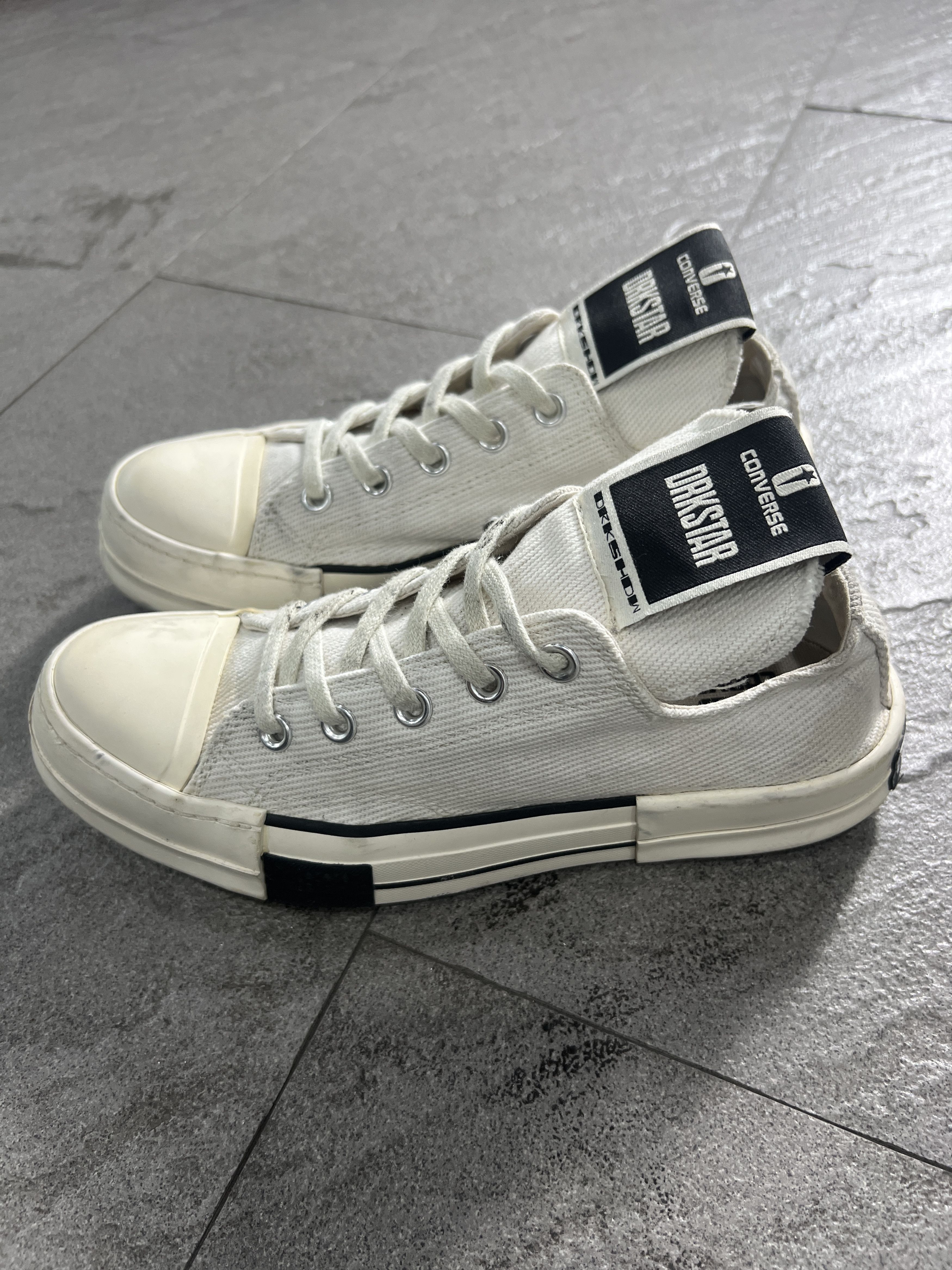 Converse × Rick Owens Drkshdw Converse x Rick Owens DRKSHDW DRKSTAR Low White EU39.5 Size US 6.5 / EU 39-40 - 1 Thumbnail