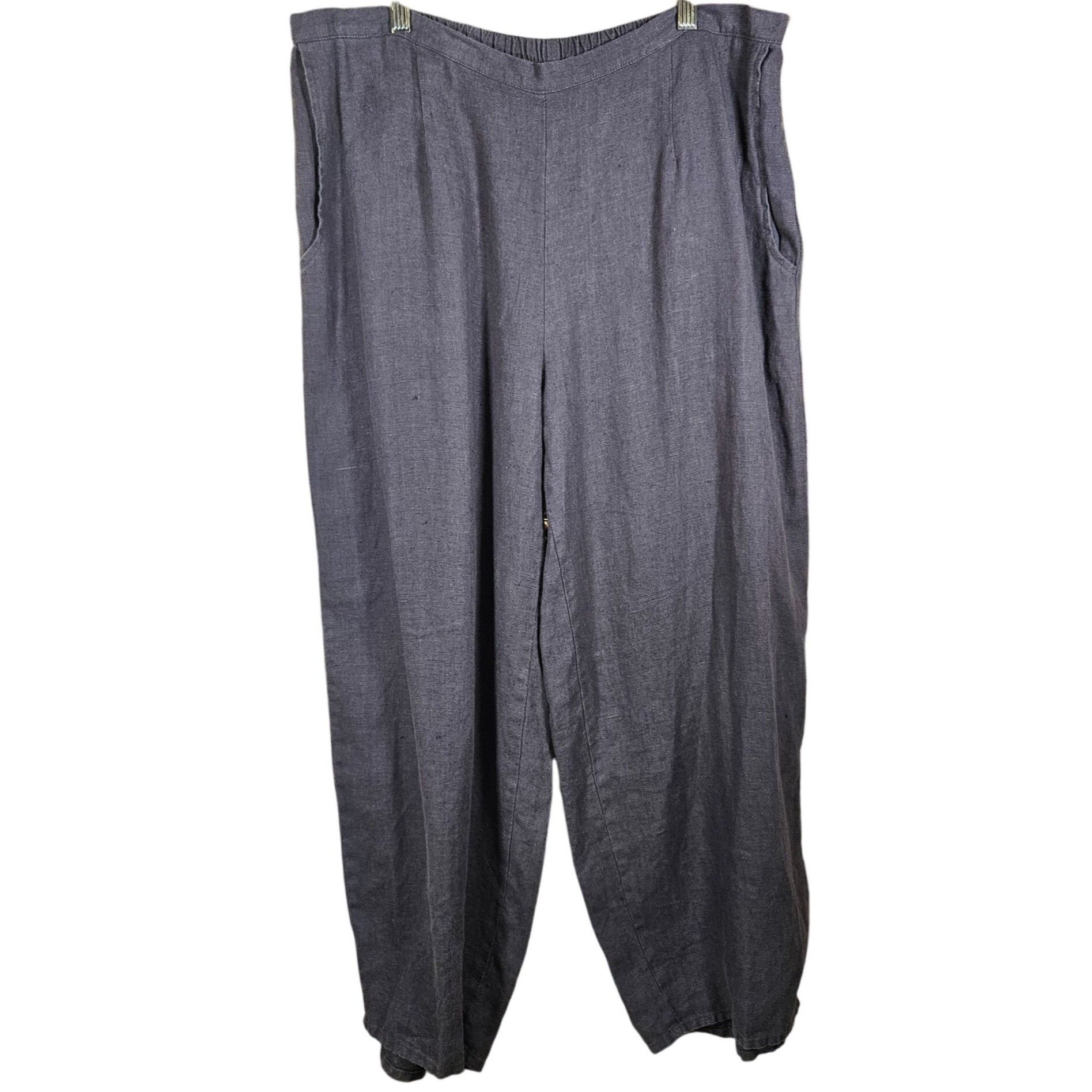 FLAX Flax Women’s Relaxed Linen Pants Gray L | Athflow, Quiet Lux Size 34" / US 12 / IT 48 - 2 Thumbnail