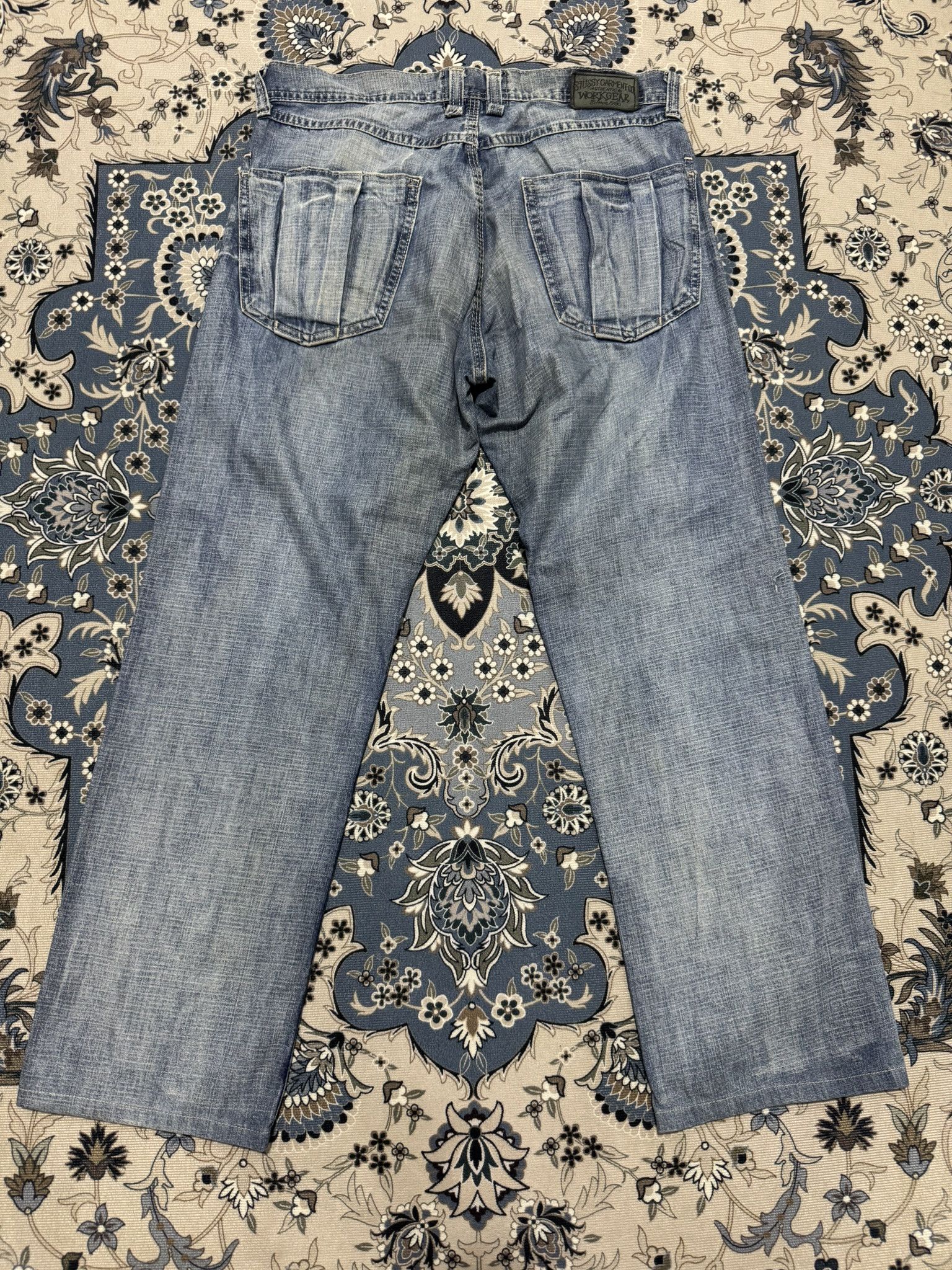 Menace × Stussy Vintage 90's Stussy Workwear Denim Baggy Style Hip Hop Size US 30 / EU 46 - 2 Thumbnail