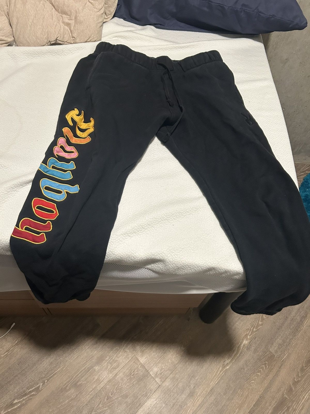 Playboy Playboy black joggers with embroidered logo on the leg Size US 30 / EU 46 - 1 Thumbnail