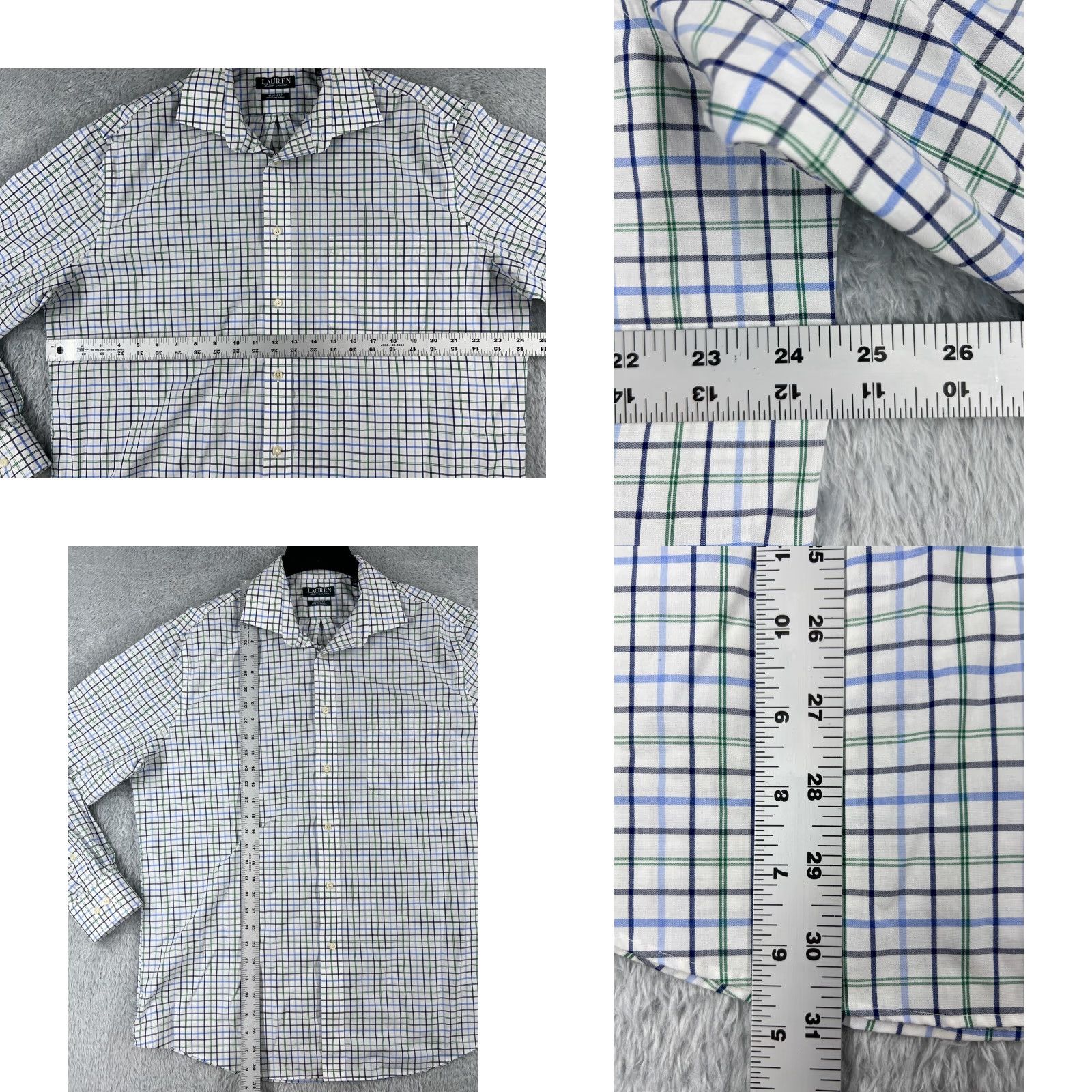 Ralph Lauren Lauren Ralph Lauren Shirt Adult XL Blue Plaid Button-Up Cotton Size US XL / EU 56 / 4 - 8 Thumbnail