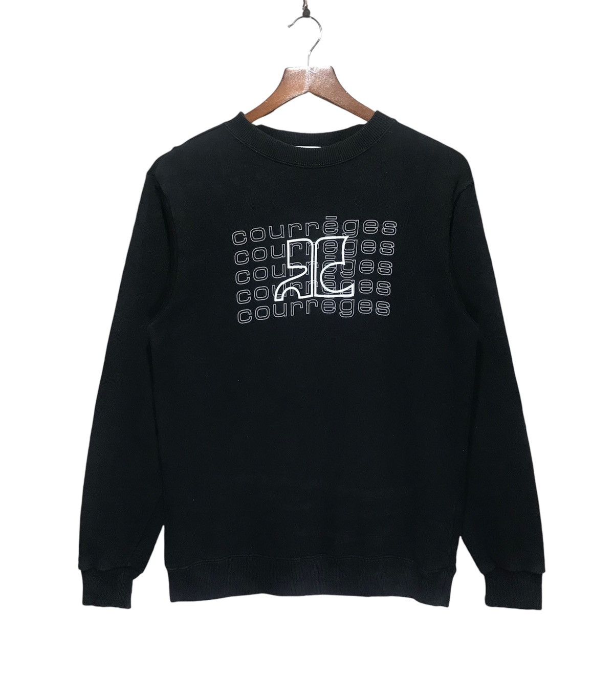 Courreges × Vintage Vintage Courreges Black Sweatshirt Size US S / EU 44-46 / 1 - 2 Thumbnail