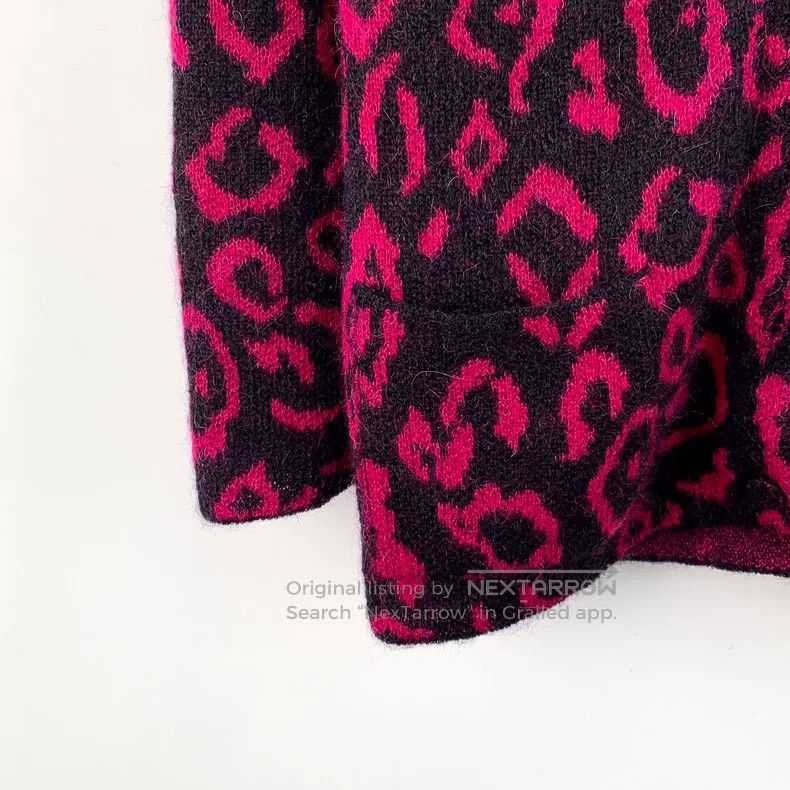 Saint Laurent Paris Saint Laurent Paris Color-Blocked Leopard Print Wool V-Nec Size US XS / EU 42 / 0 - 4 Thumbnail