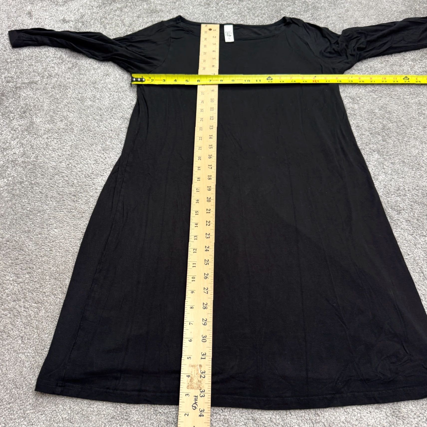 Vintage Yala Shirt Dress Womens Large Black 3/4 Sleeve Boat Neck A-Line T-Shirt Dress Vintage No Size L / US 10 / IT 46 - 7 Thumbnail
