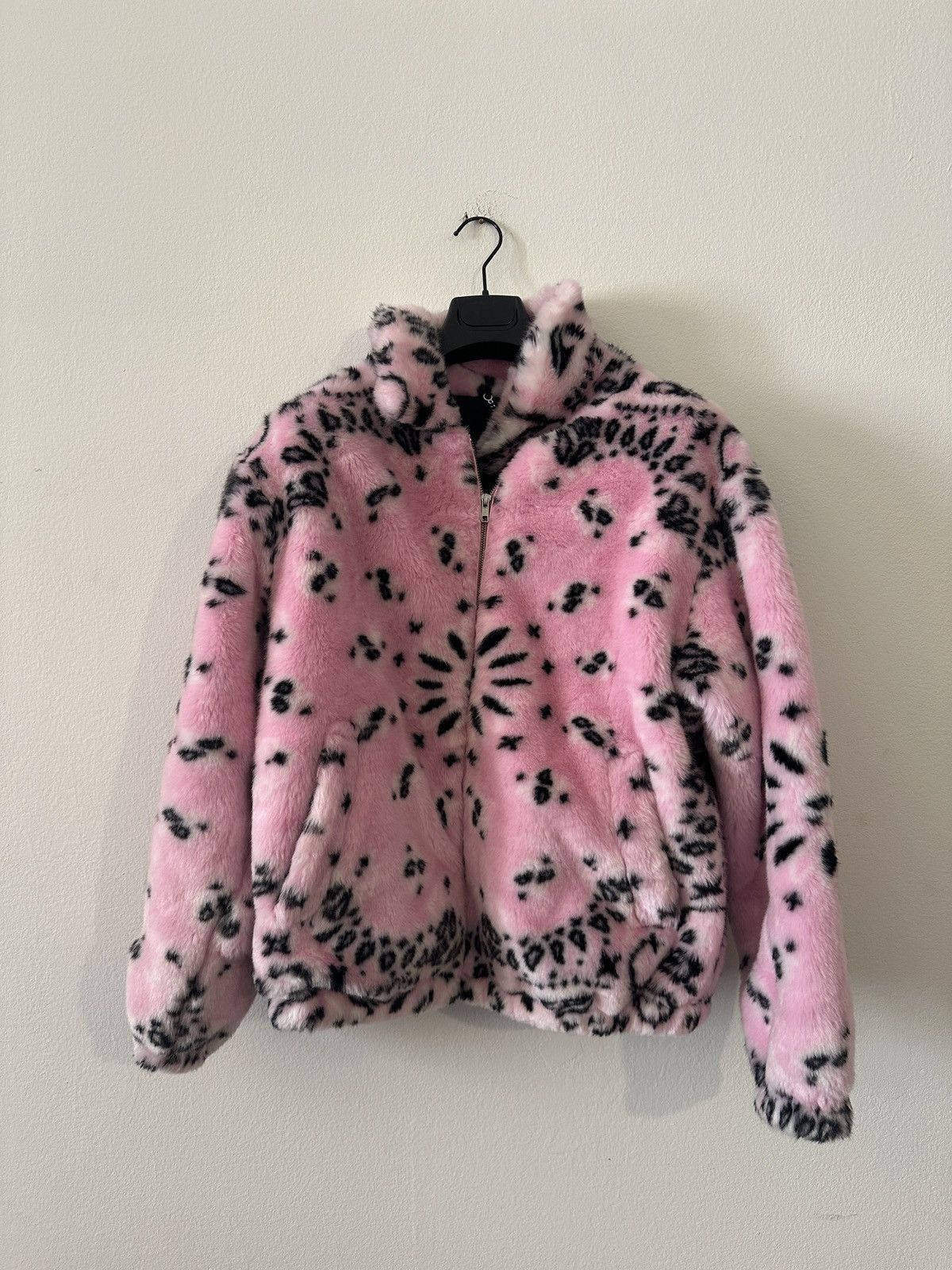 image of Supreme Faux Fur Jacket in Pink, Men's (Size Large)
