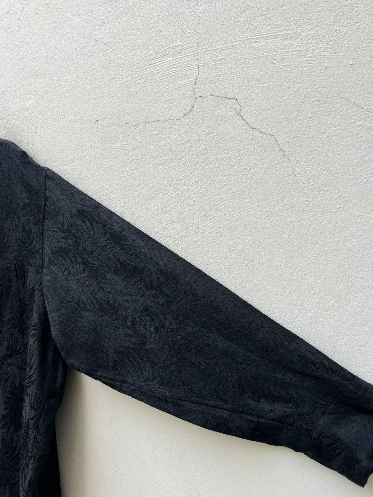 Johnbull Vintage 80s John Bull Zou Zou Raw Silk Black Jacquard Shirt Size US XL / EU 56 / 4 - 9 Thumbnail