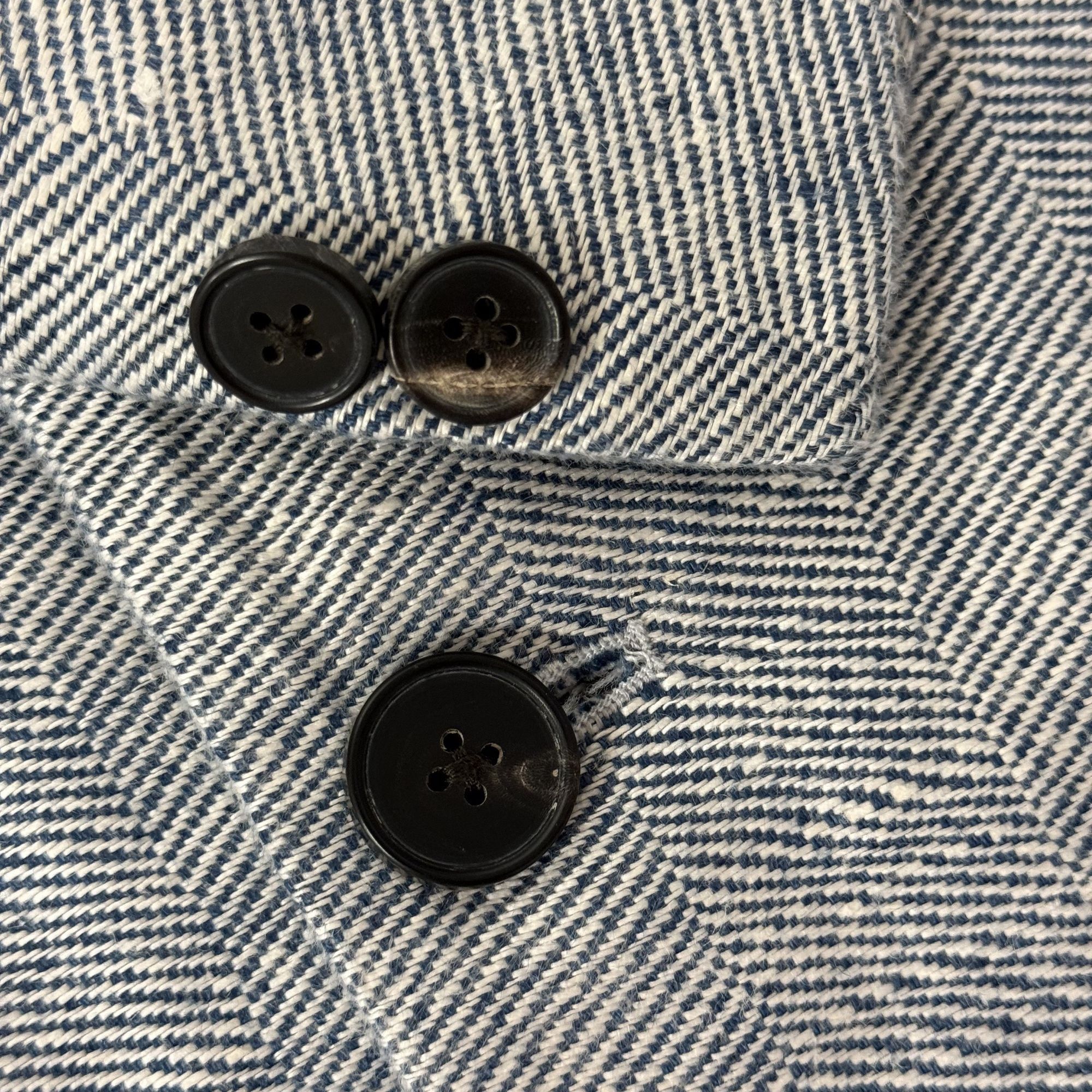 Other Studio Suits STEEL BLUE Sport Coat HERRINGBONE Silk Jacket Size 44L - 4 Thumbnail