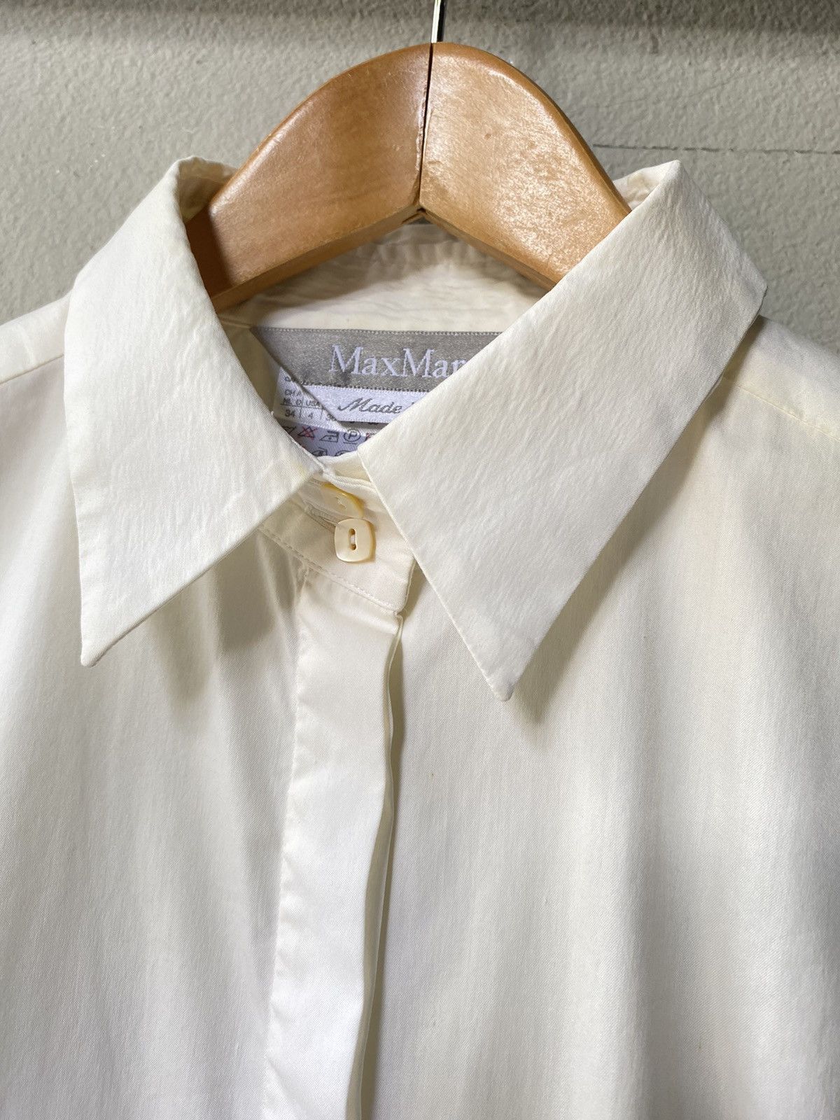 Max Mara Maxmara off white shirt Size XXS / US 00 / IT 34 - 12 Thumbnail