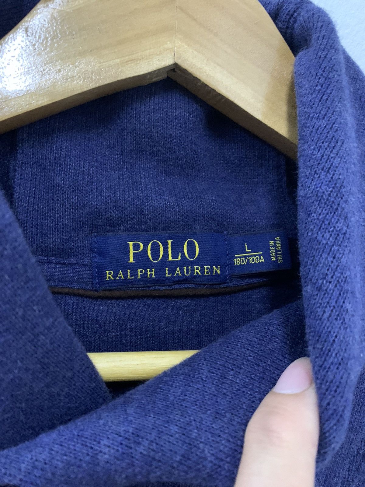 Polo Ralph Lauren Polo Ralph Lauren Navy Blue shawl collar sweatshirt Size US L / EU 52-54 / 3 - 5 Thumbnail