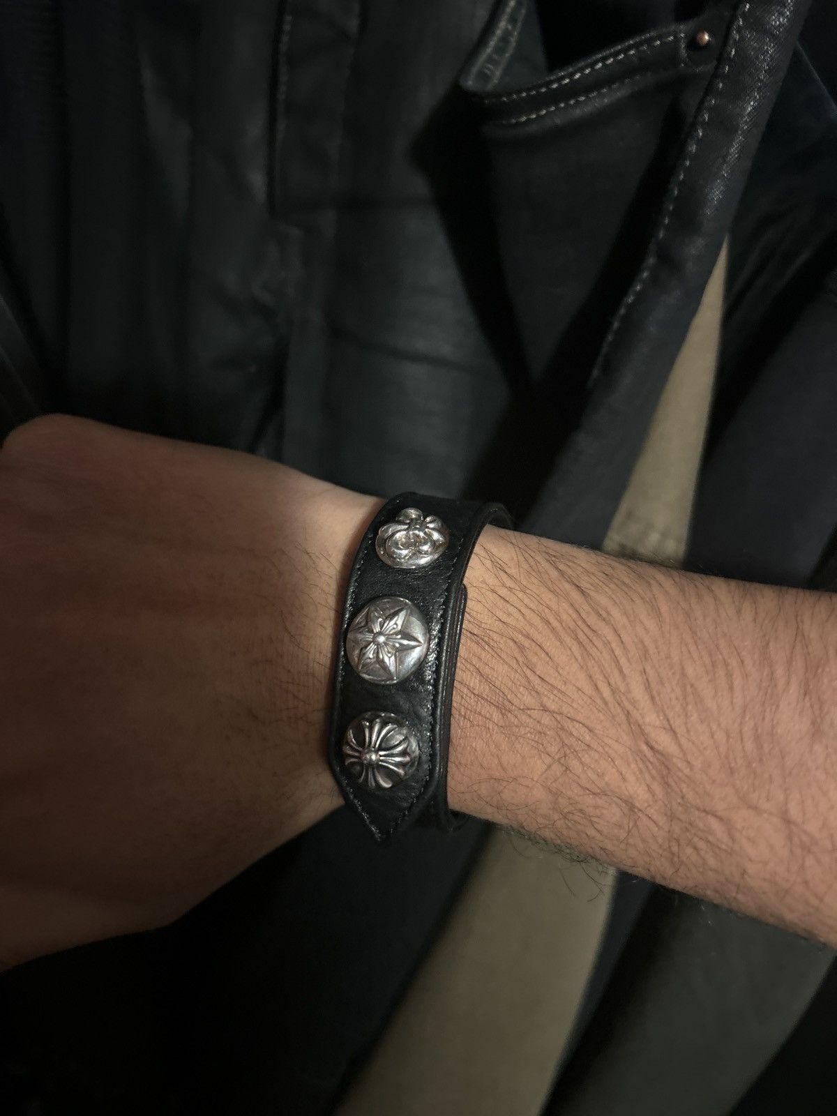 Chrome Hearts Leather Snap Bracelet Size ONE SIZE - 2 Thumbnail