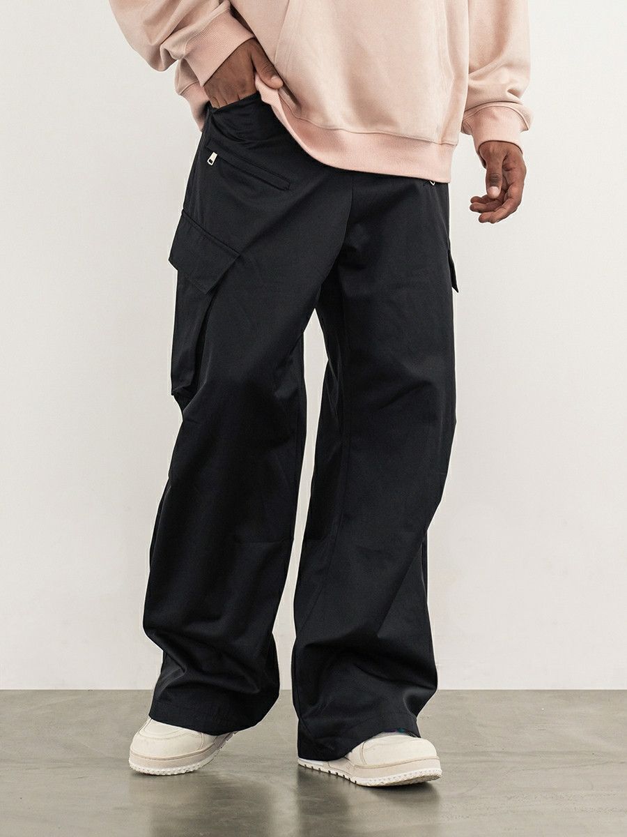 zipper utility flared baggy loose cargo pants