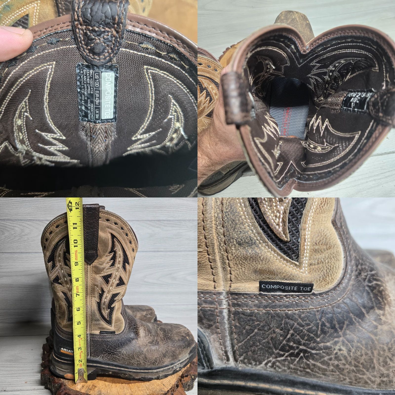 Ariat Ariat Boots Western Square Toe Mid-Calf Brown Leather 10D Mens Shoes 10 Brown Western 10018702 Size US 10 / EU 43 - 8 Thumbnail