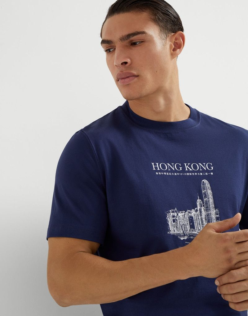 Brunello Cucinelli o1y0526 Crewneck T-Shirt in Navy Blue Size US XS / EU 42 / 0 - 2 Thumbnail