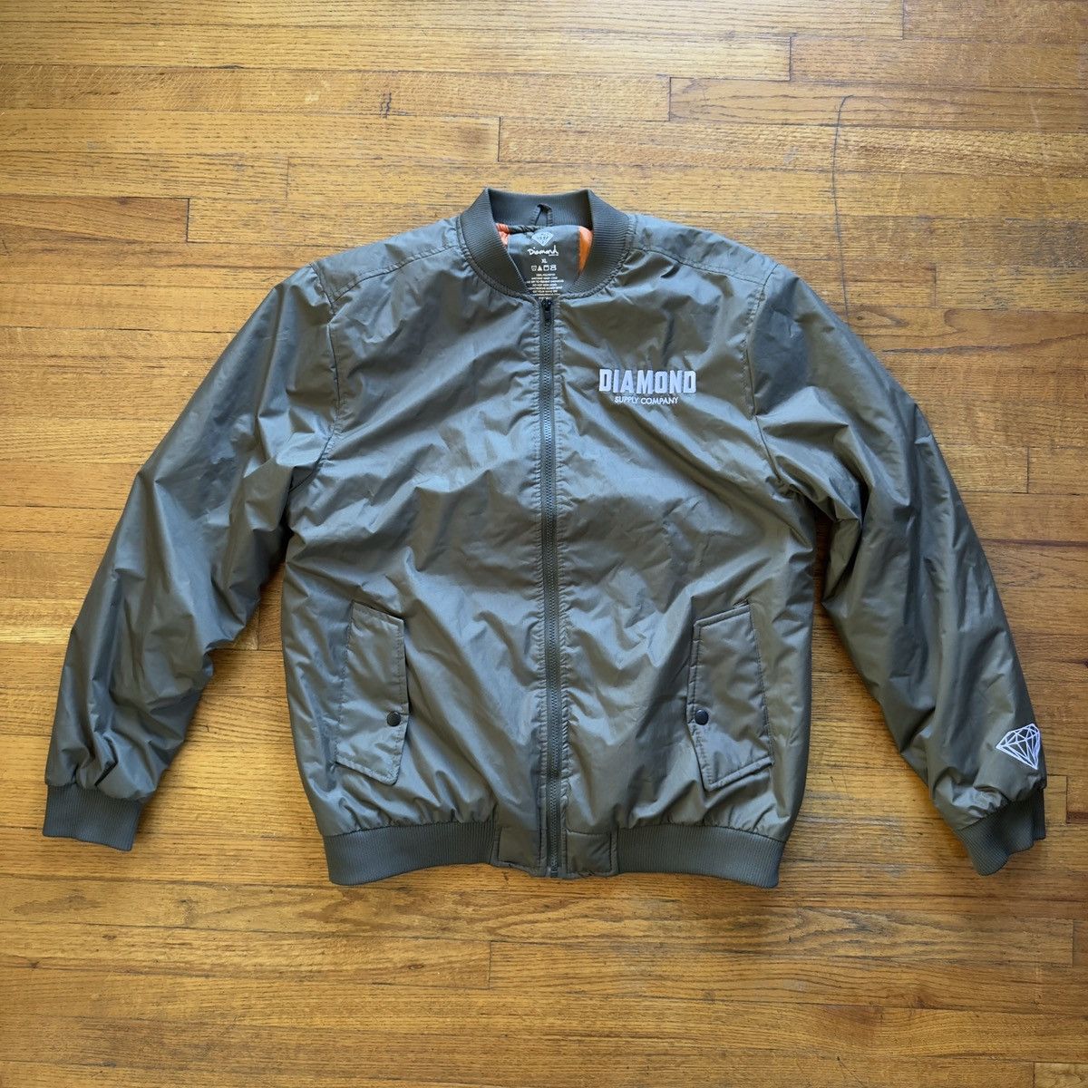 Diamond Supply Co. Diamond Supply Co Bomber Jacket Olive Size US XL / EU 56 / 4 - 1 Thumbnail