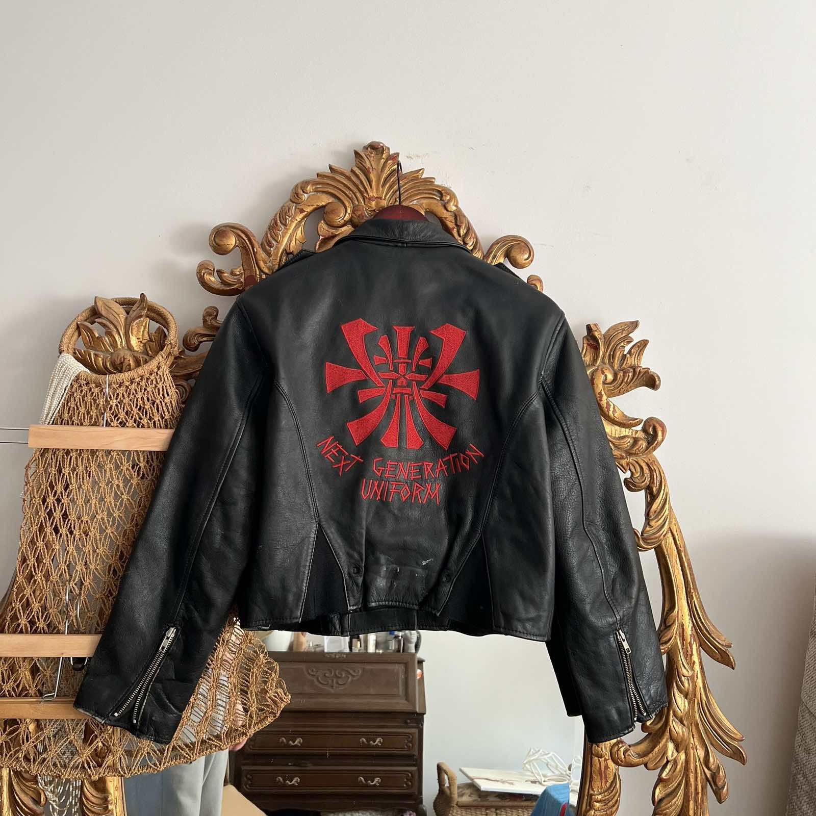 Other Vintage Womens Leather jacket Sz L Black 90s Size L / US 10 / IT 46 - 1 Thumbnail