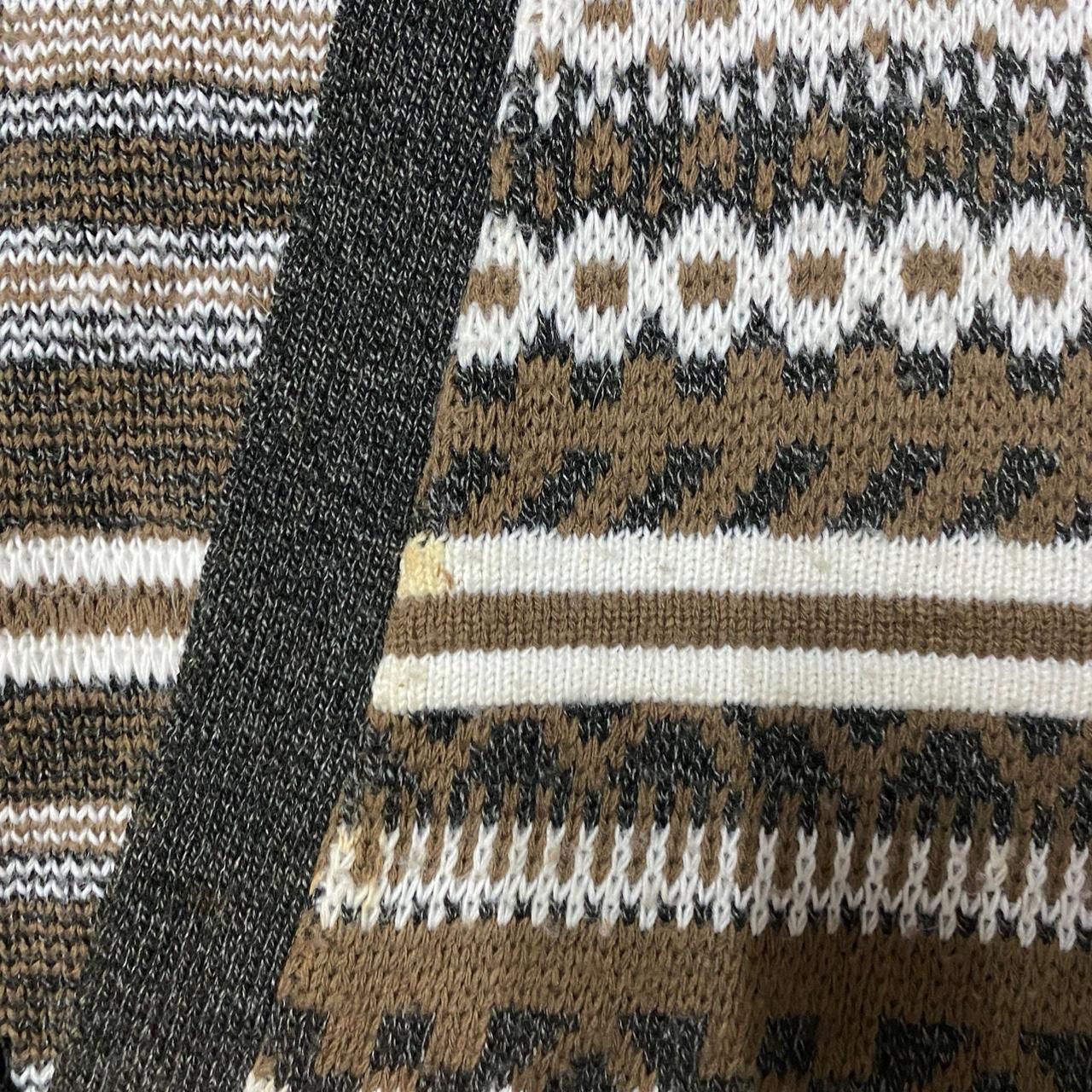 Other 80s brown and white striped sweater vest #striped Size US L / EU 52-54 / 3 - 4 Thumbnail