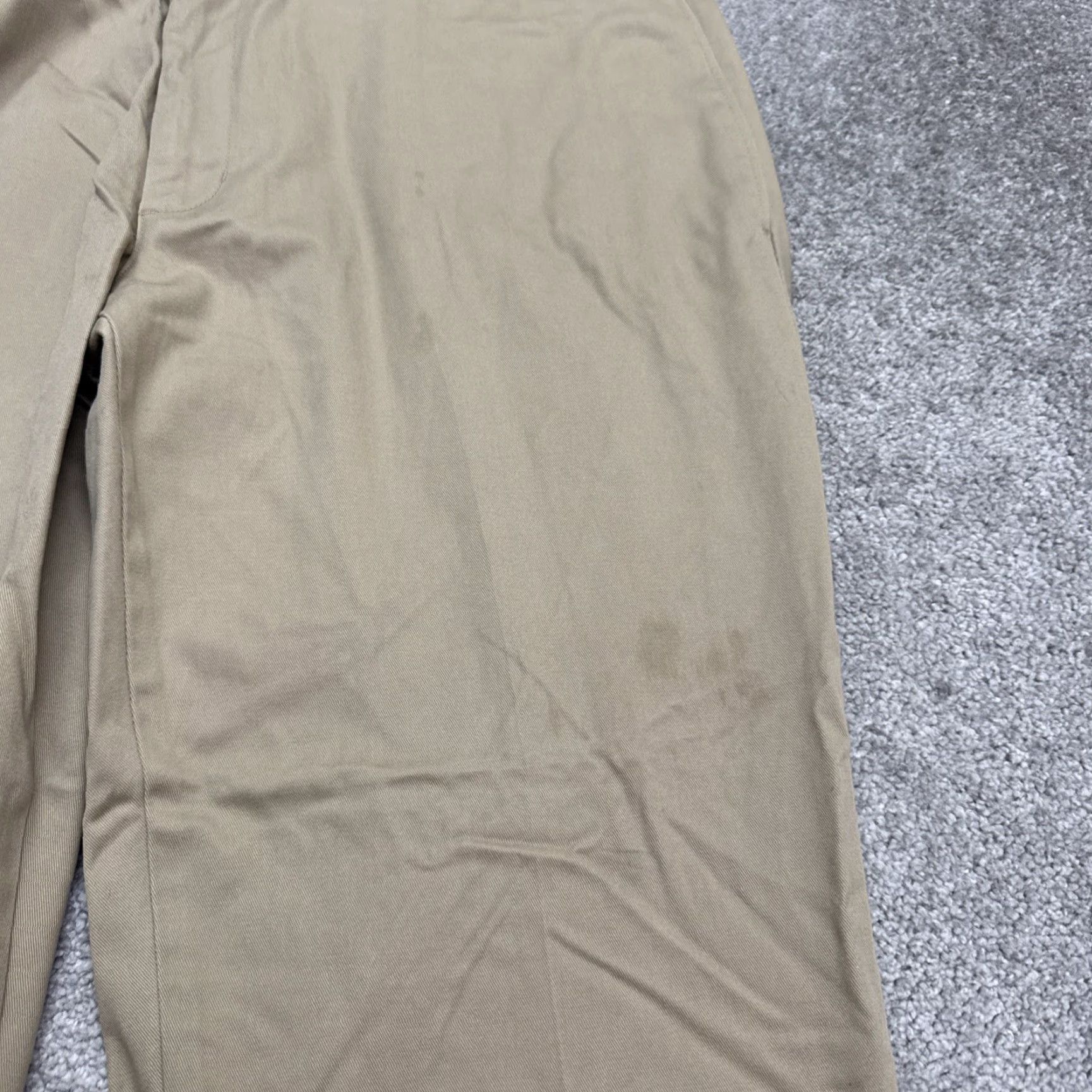 Lands' End LANDS' END Tailor Fit Chino Pants Mens 38x29 Khaki Brown Cotton Straight Classic, Regular, 38, Brown, Vintage No, Men Size US 38 / EU 54 - 7 Thumbnail
