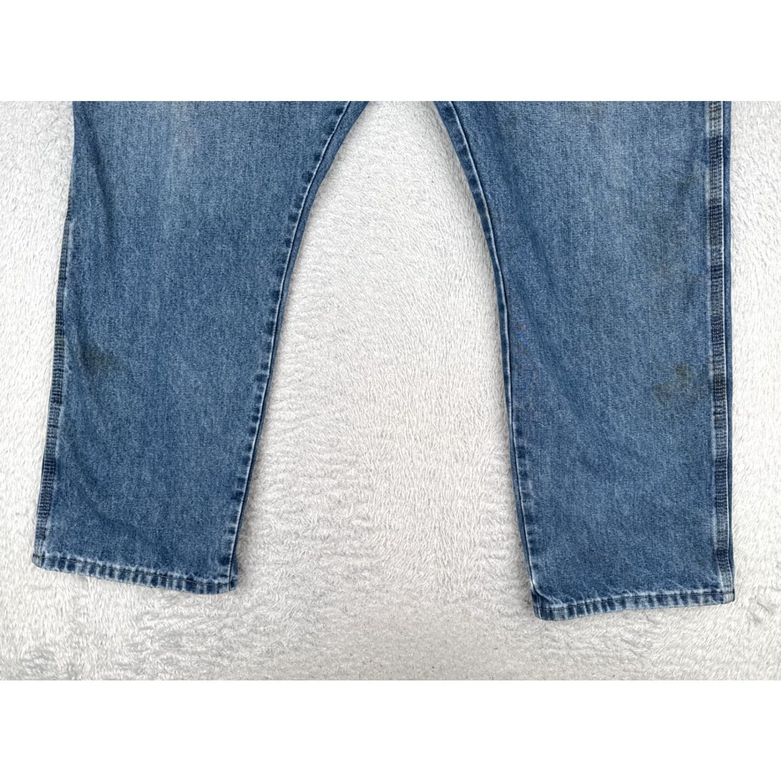 Wrangler Wrangler Jeans Mens 38x30 Blue Denim Straight Leg Carpenter Triple Stitched Work Jeans Size US 38 / EU 54 - 2 Thumbnail