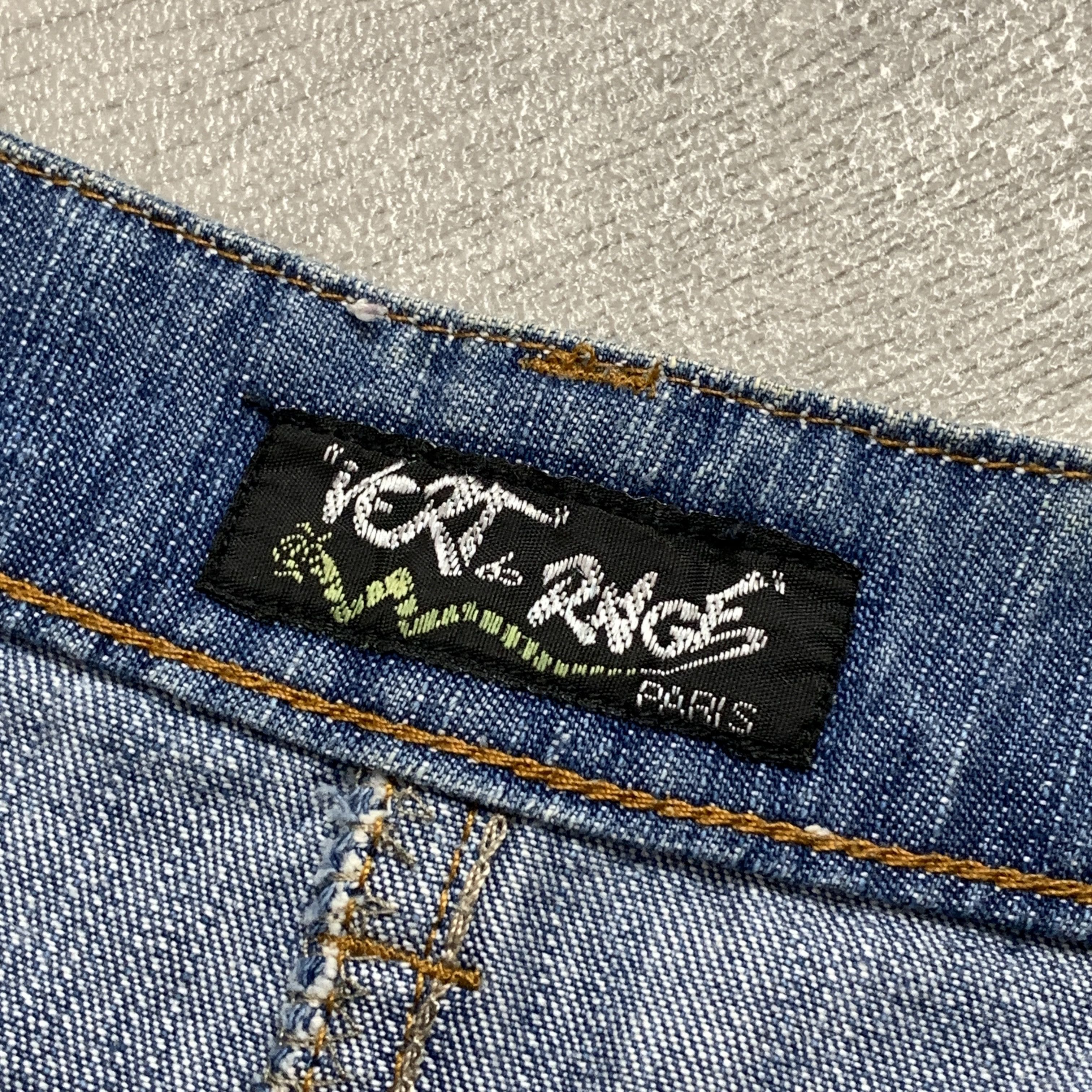 Japanese Brand Vintage Y2K Faded Low Rise Denim Blue Mini Skirt L Size 30" / US 8 / IT 44 - 7 Thumbnail