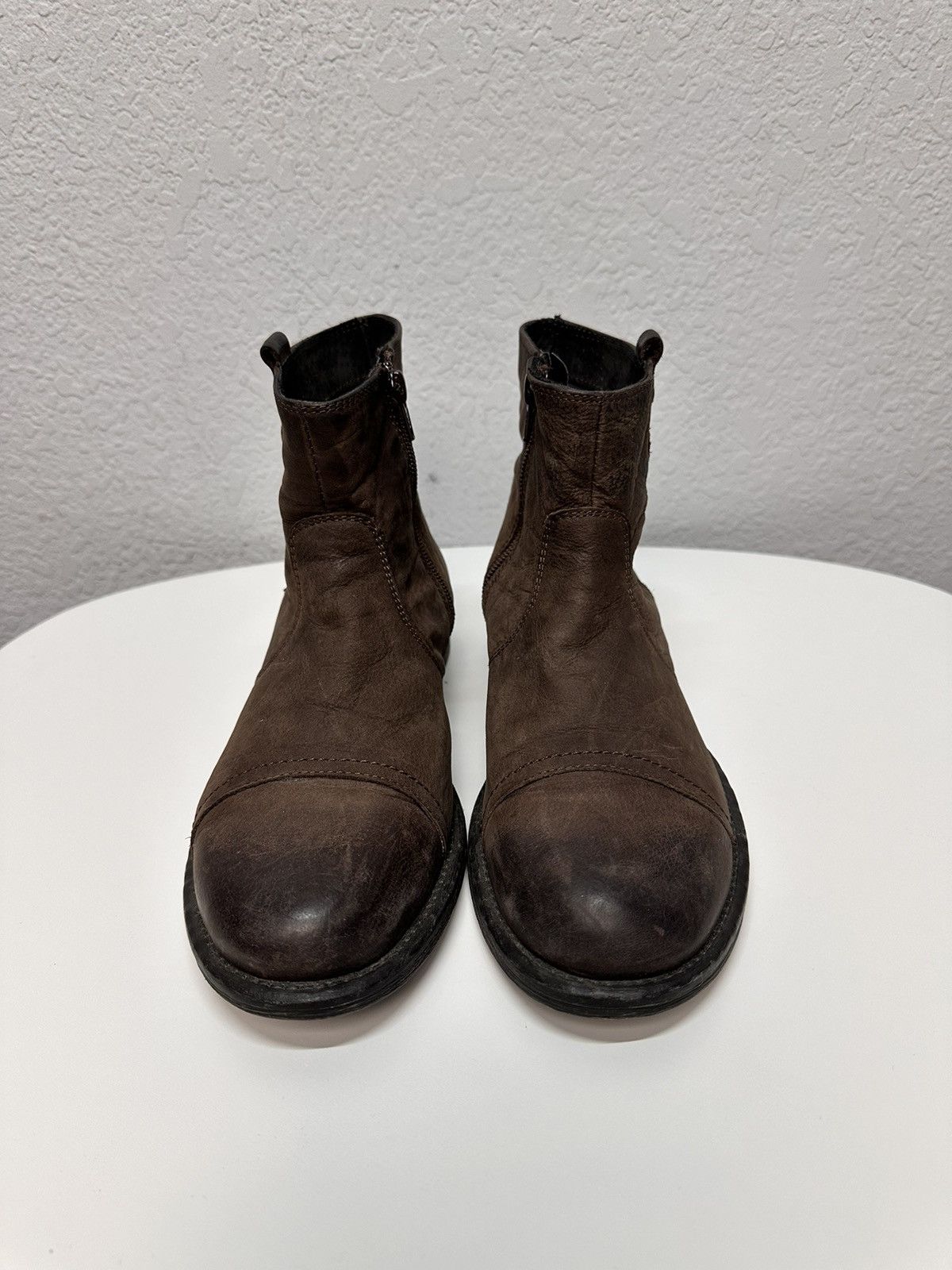 Dirk Bikkembergs RARE LEATHER BOOTS RICK OWENS STYLE AVANT-GARDE SUIDE Guidi Size US 8 / EU 41 - 4 Thumbnail