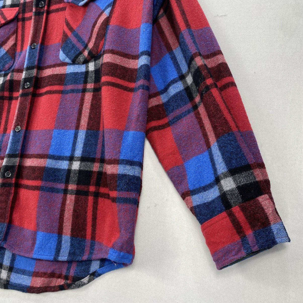 Flannel Vintage Oshkosh Chekered Button Up Wool Jacket Size US L / EU 52-54 / 3 - 3 Thumbnail