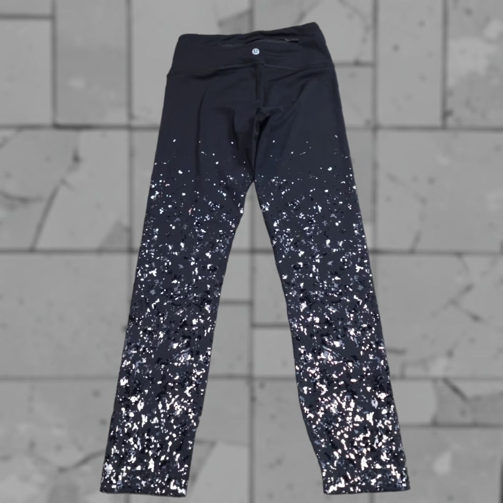 Lululemon Lululemon Leggings XS Black Metallic Speed Wunder Crop 23" Cropped Geometric Activewear Women Size 26" / US 2 / IT 38 - 1 Thumbnail