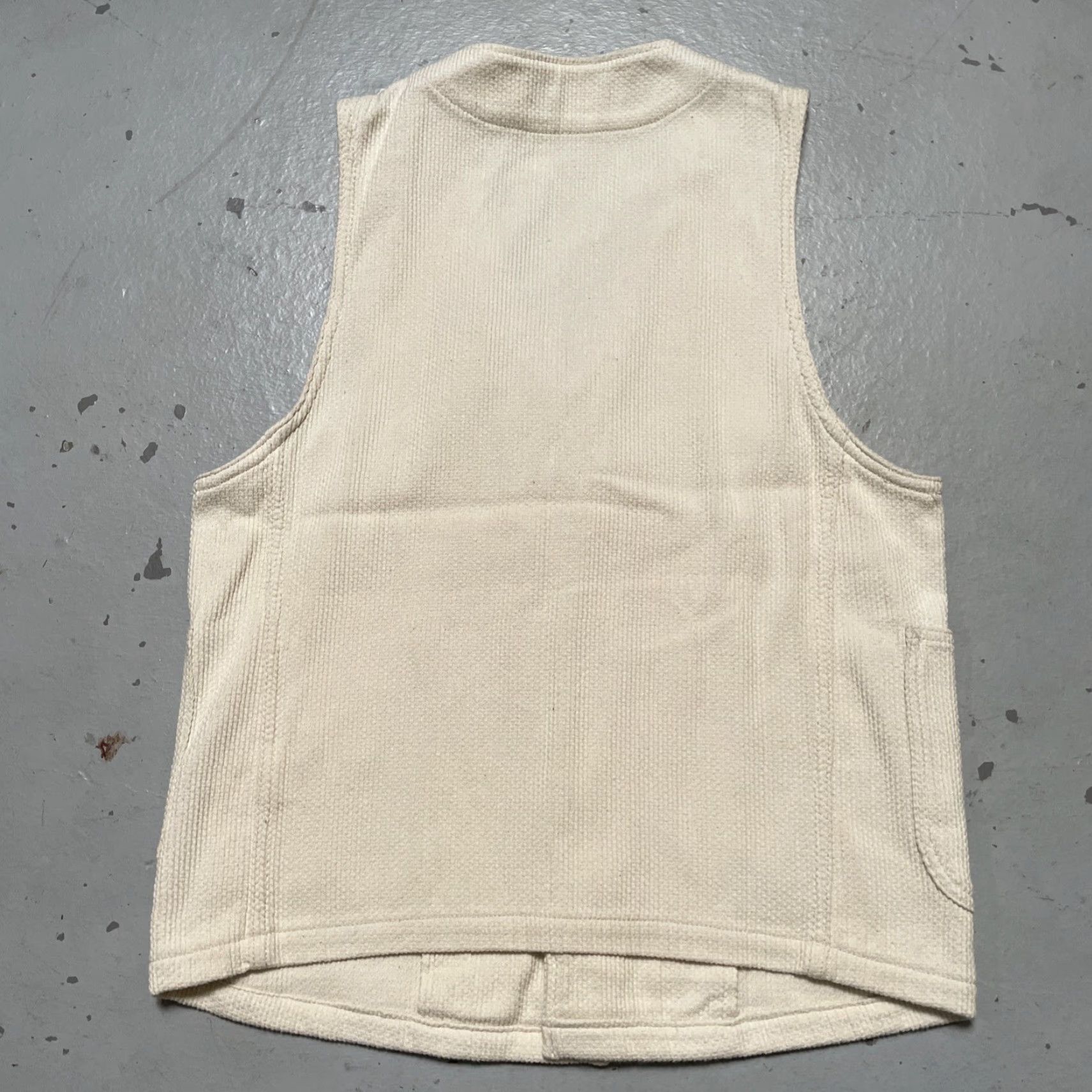 Japan Blue Japan Blue Jeans Vest Unisex M Cotton Hunting Sashiko Half Moon Workwear Made Japan 40s 50s Vintage Americana Size 40R - 5 Thumbnail