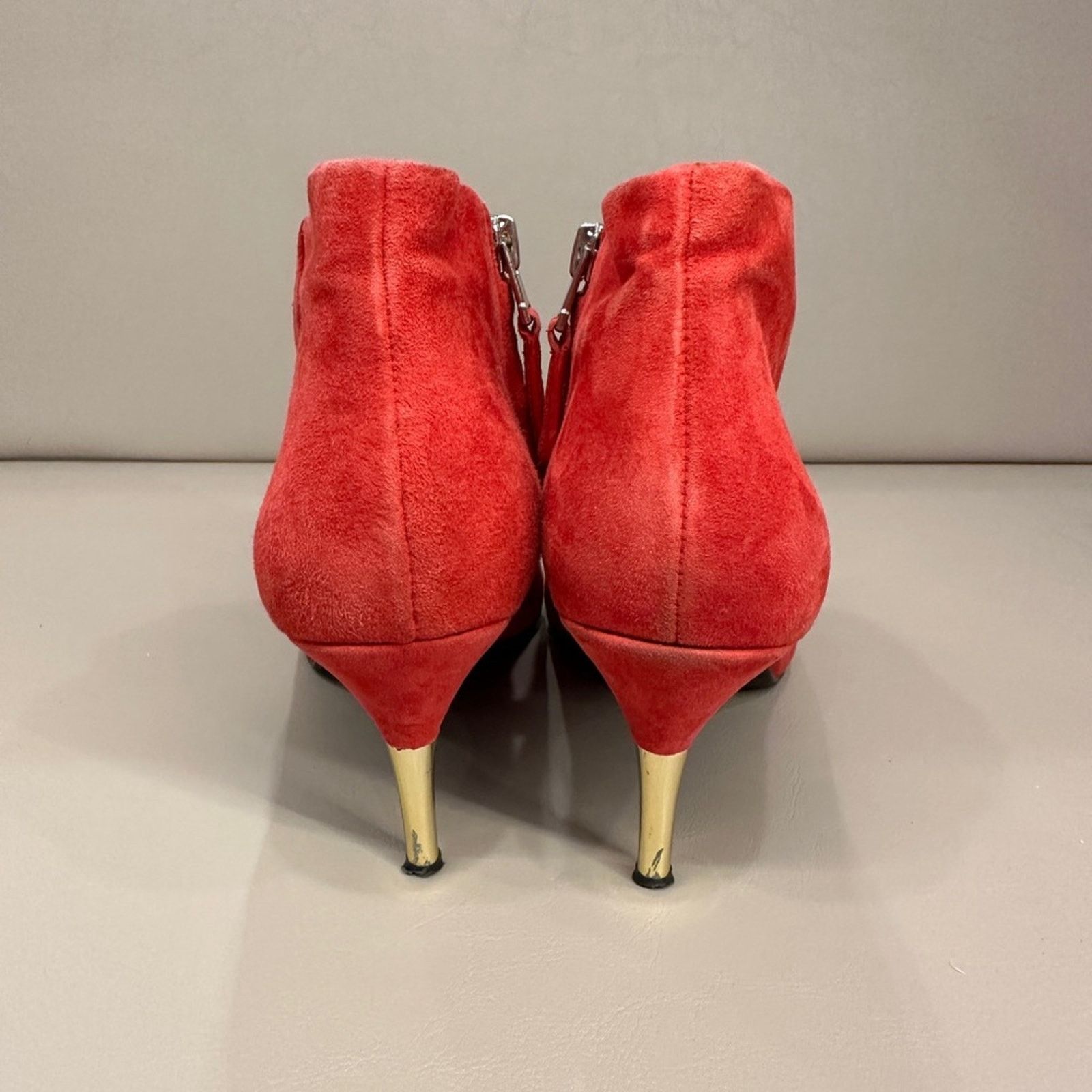 Brian Atwood Brian Atwood Mcalester Red Suede Ankle Boots Size US 7.5 / IT 37.5 - 8 Thumbnail