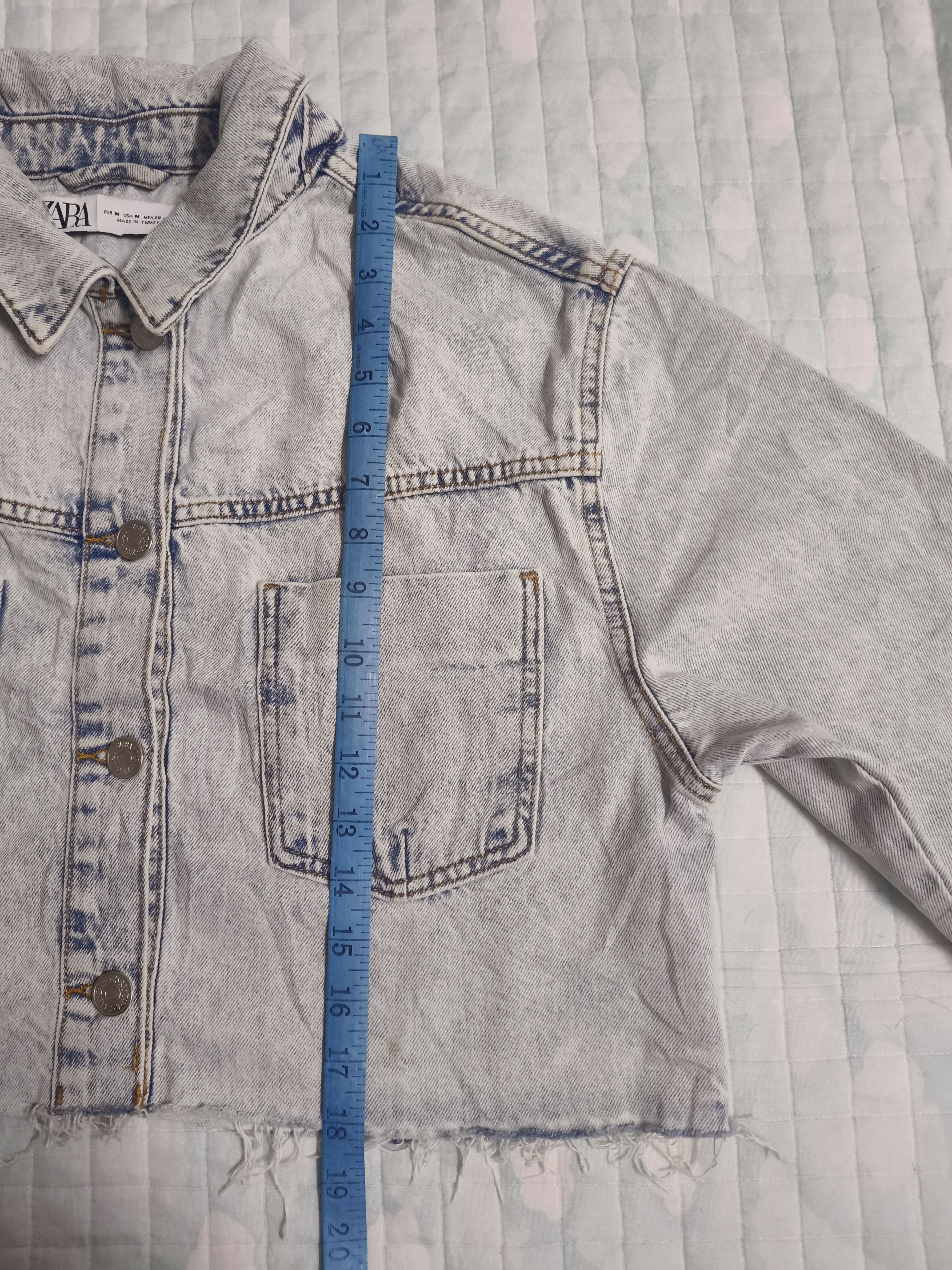 Zara Zara Cropped Denim Jacket Size M / US 6-8 / IT 42-44 - 14 Thumbnail