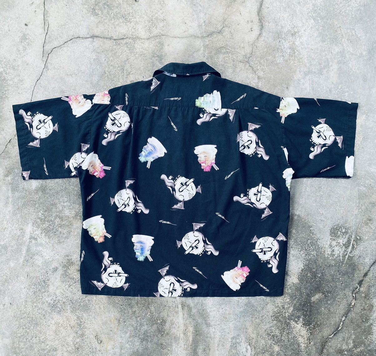 Japanese Brand Vintage Effe Harajuku Printed Open Collar Button Ups Size US XL / EU 56 / 4 - 2 Thumbnail