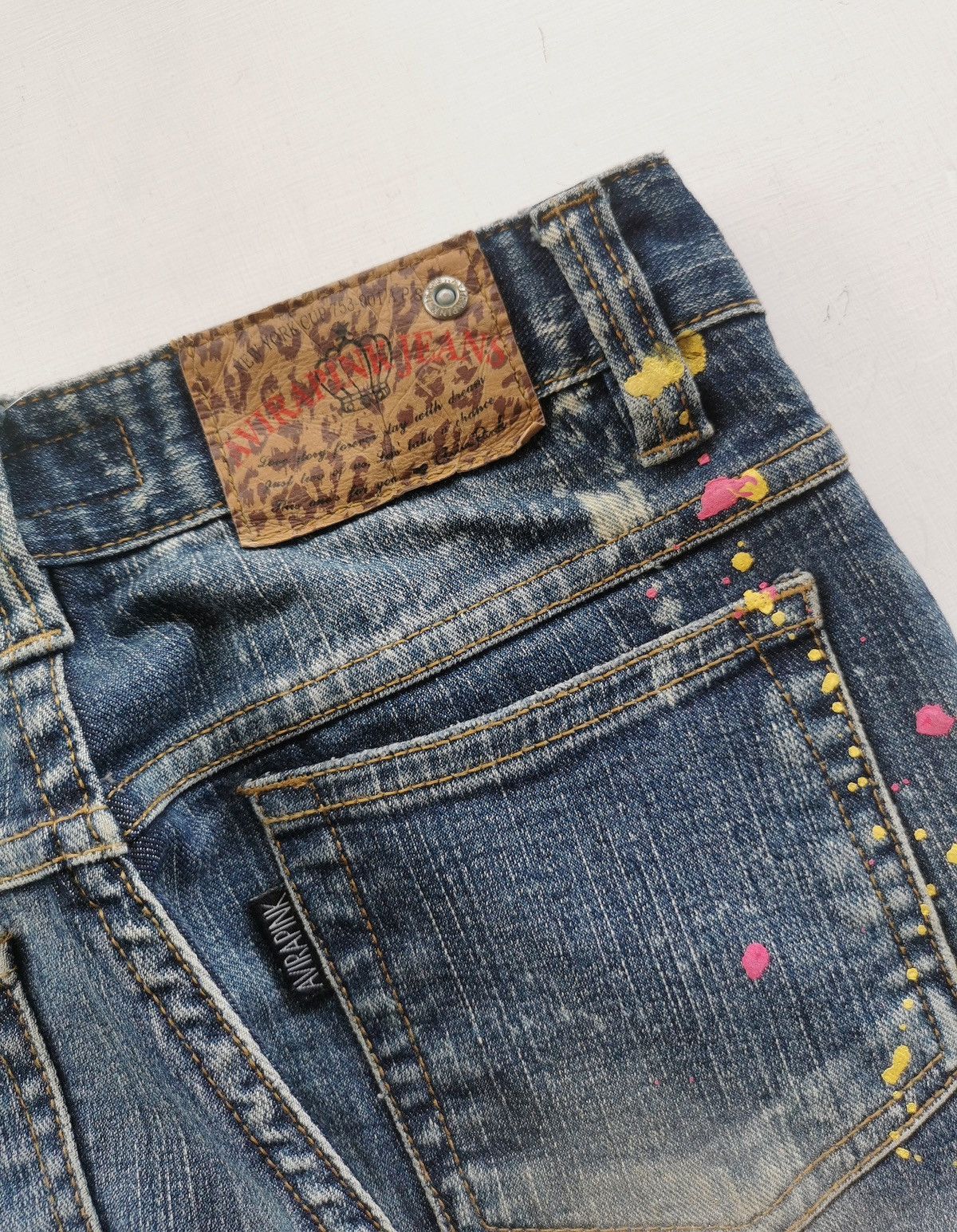 Japanese Brand Avira Pink Flare Paint Splash Denim Jeans Size 25" / US 0 / IT 36 - 9 Thumbnail