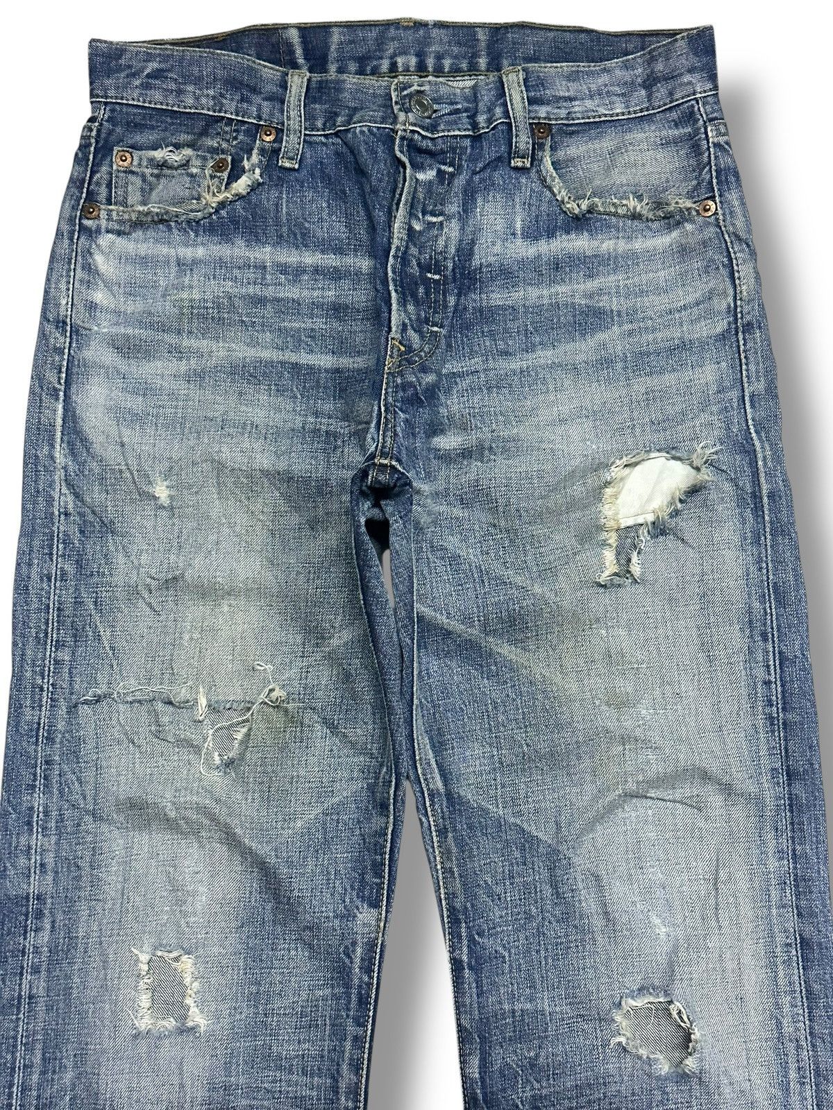 Levi's Levis 501 Vintage 90's Distressed & Faded Style Baggy Loose Size US 31 - 3 Thumbnail