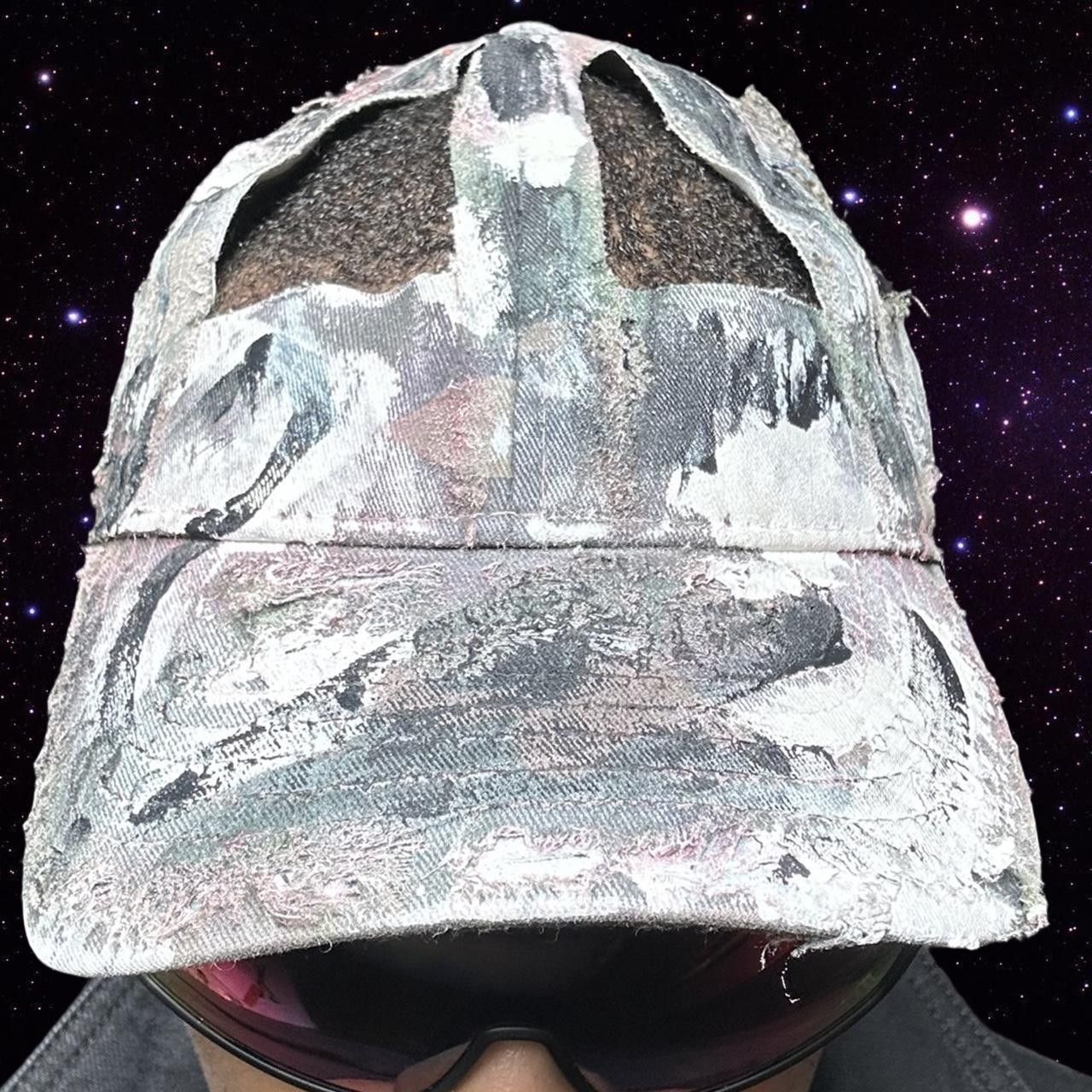 Other ASTROBOI* 'MM6' Brown Deconstructed Cut Out Camouflage Hat Size ONE SIZE - 3 Thumbnail