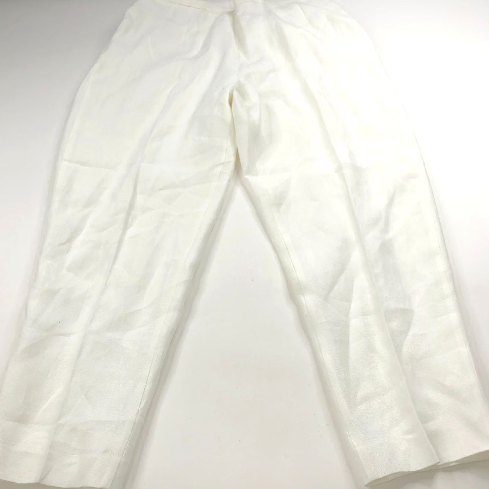 Talbots Talbots Irish Linen Pants Plus 18W High Rise Straight White NEW Fit 36W 30L Size 25" / US 0 / IT 36 - 3 Thumbnail