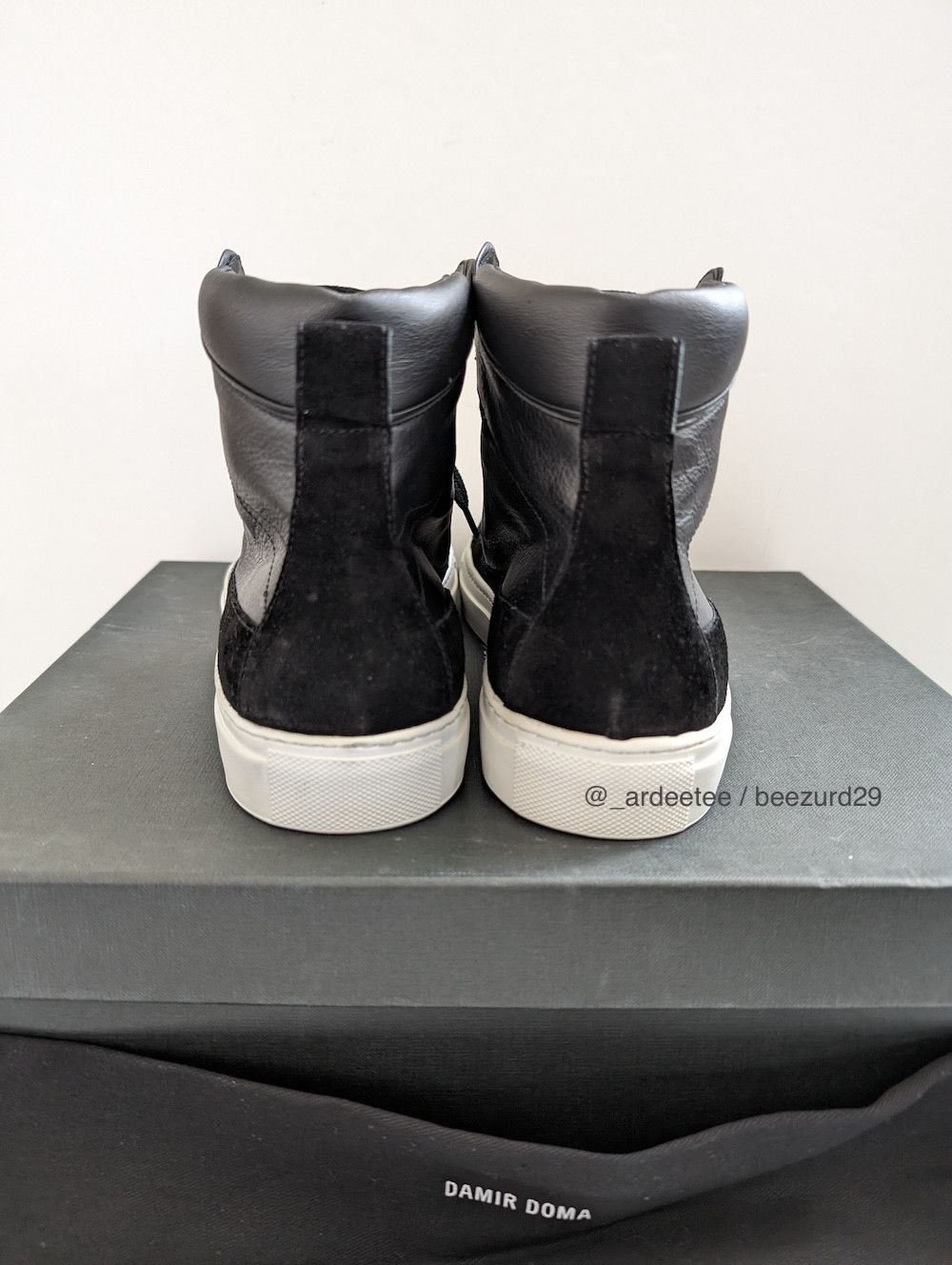 Damir Doma *NEW* BLACK FIDREA LEATHER/SUEDE HIGH TOP SNEAKERS Size US 8 / EU 41 - 5 Thumbnail