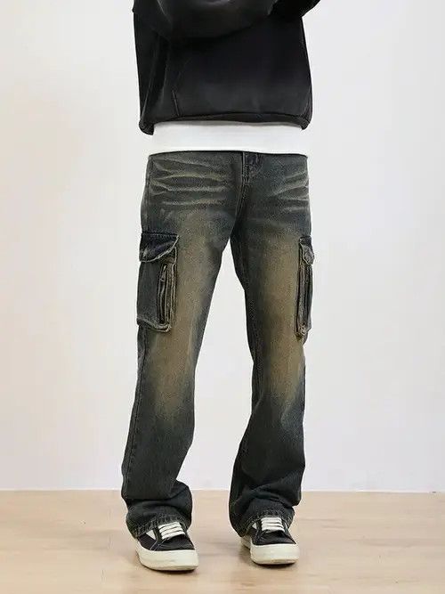Jean y2k washed faded grunge utility cargo pants Size US 32 / EU 48 - 1 Thumbnail