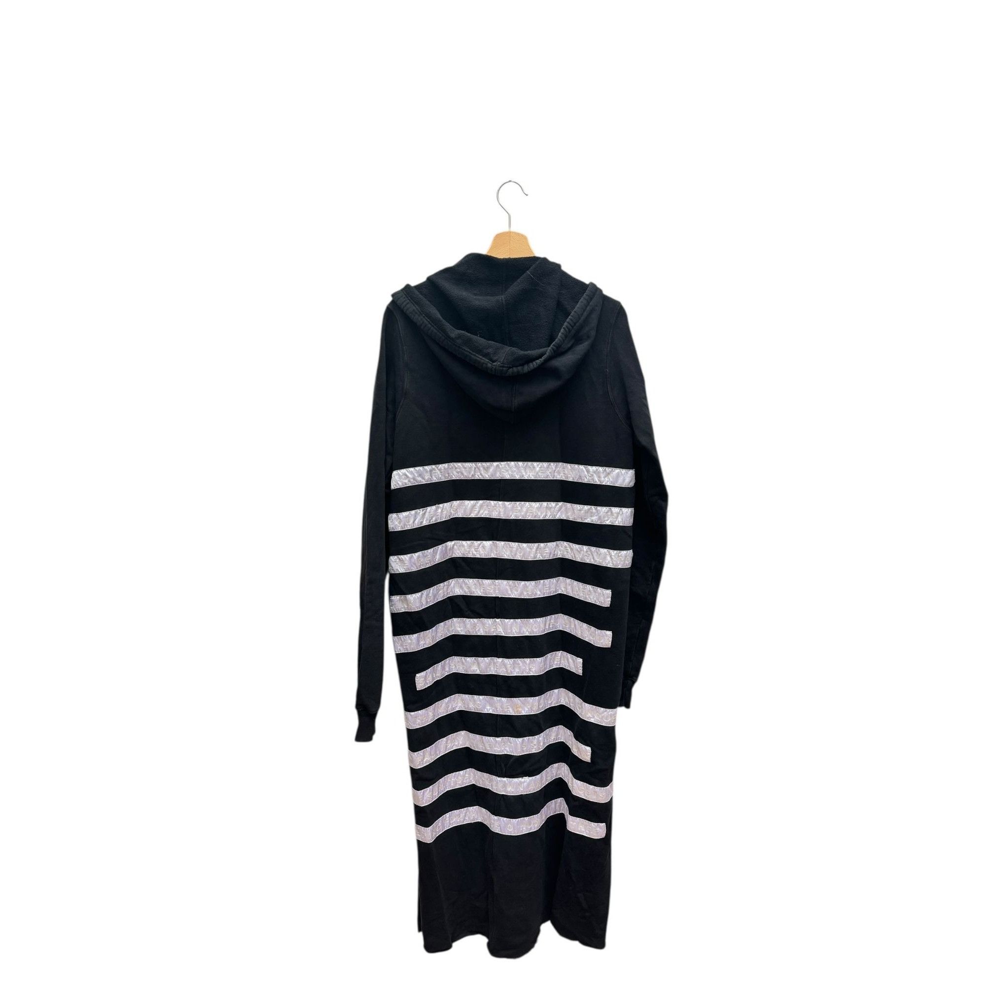 Rick Owens Drkshdw FW07 Black Striped Long Hoodie Coat Size US L / EU 52-54 / 3 - 2 Thumbnail