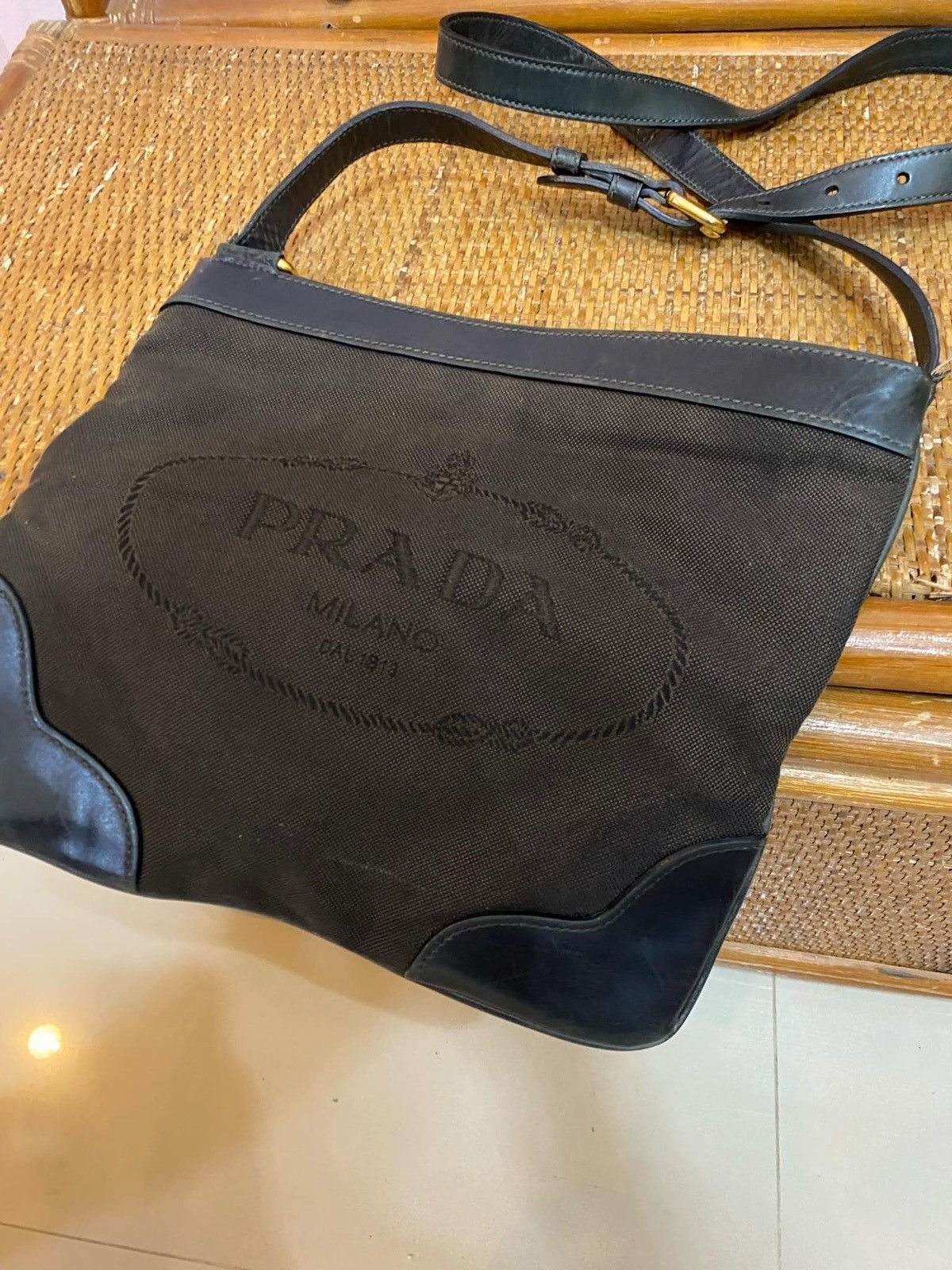 Designer × Prada × Vintage Prada Denim Crossbody Shoulder Bag Size ONE SIZE - 3 Thumbnail