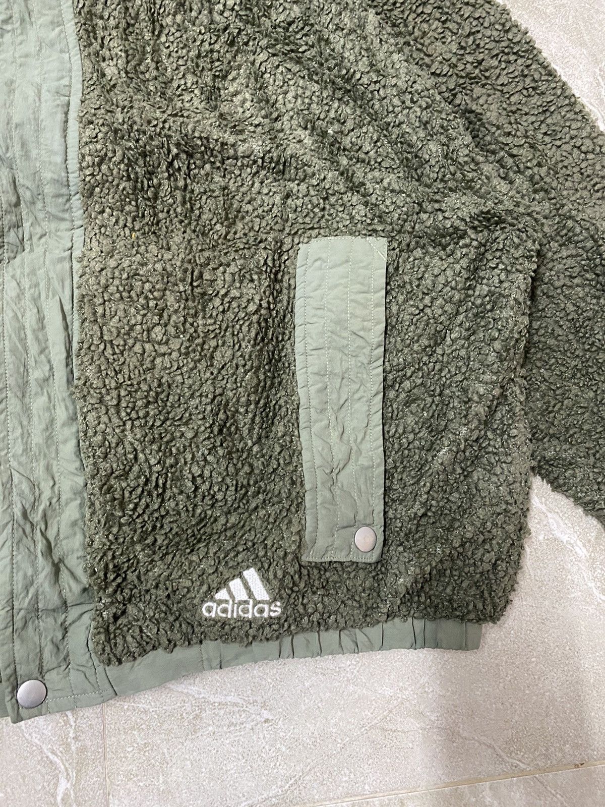 Adidas Adidas Fleece Sherpa Baggy Zipper Jacket Size US M / EU 48-50 / 2 - 7 Thumbnail