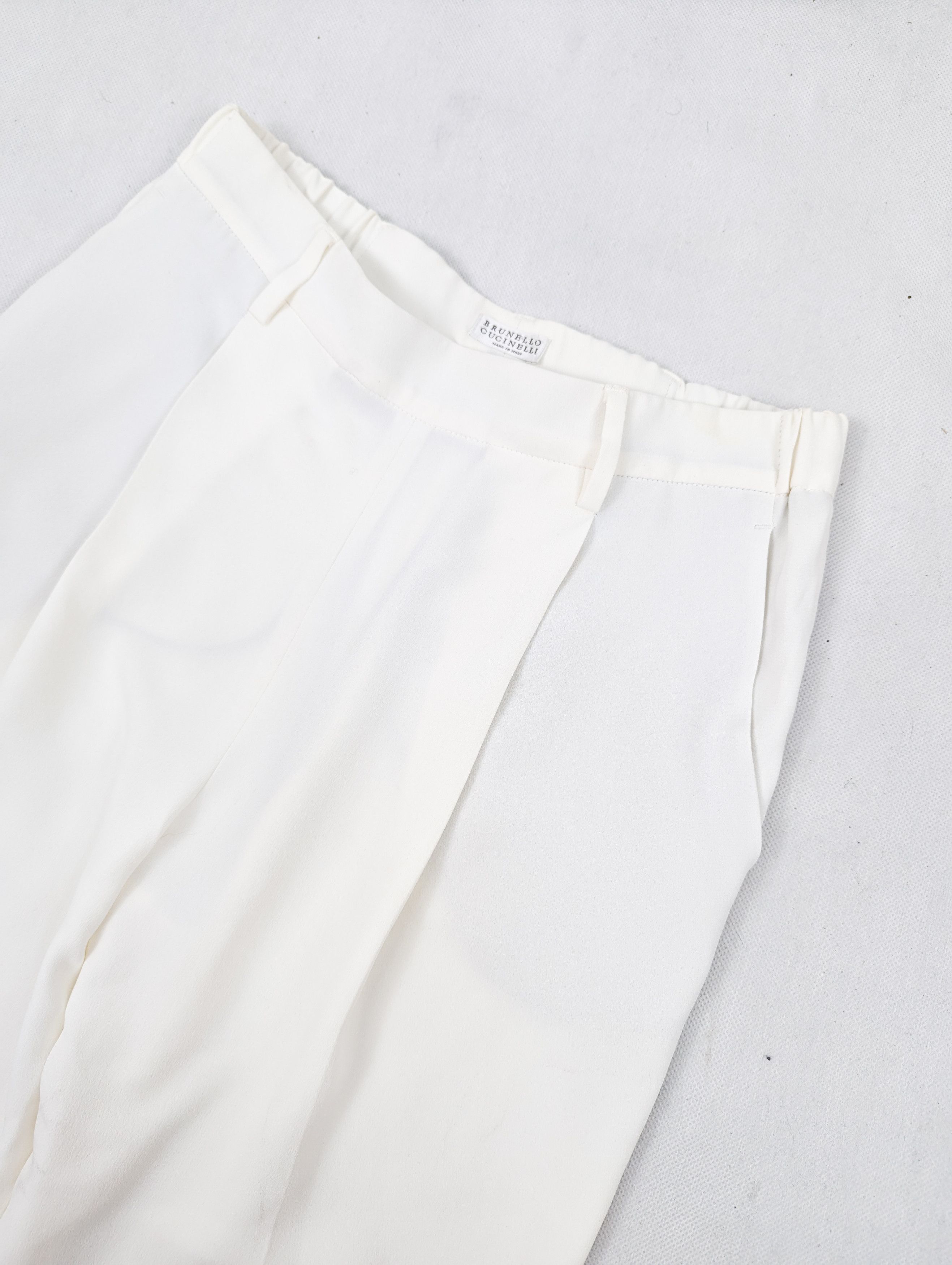 Brunello Cucinelli Brunello Cucinelli white trousers pants Size 26" / US 2 / IT 38 - 4 Thumbnail