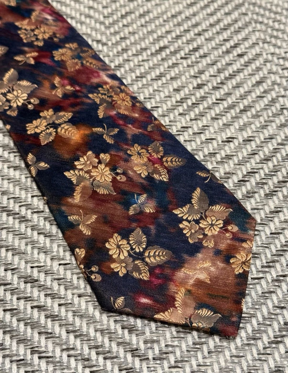 Jean Paul Gaultier Jean Paul Gaultier Gold Floral Print Tie K24 Size ONE SIZE - 6 Thumbnail
