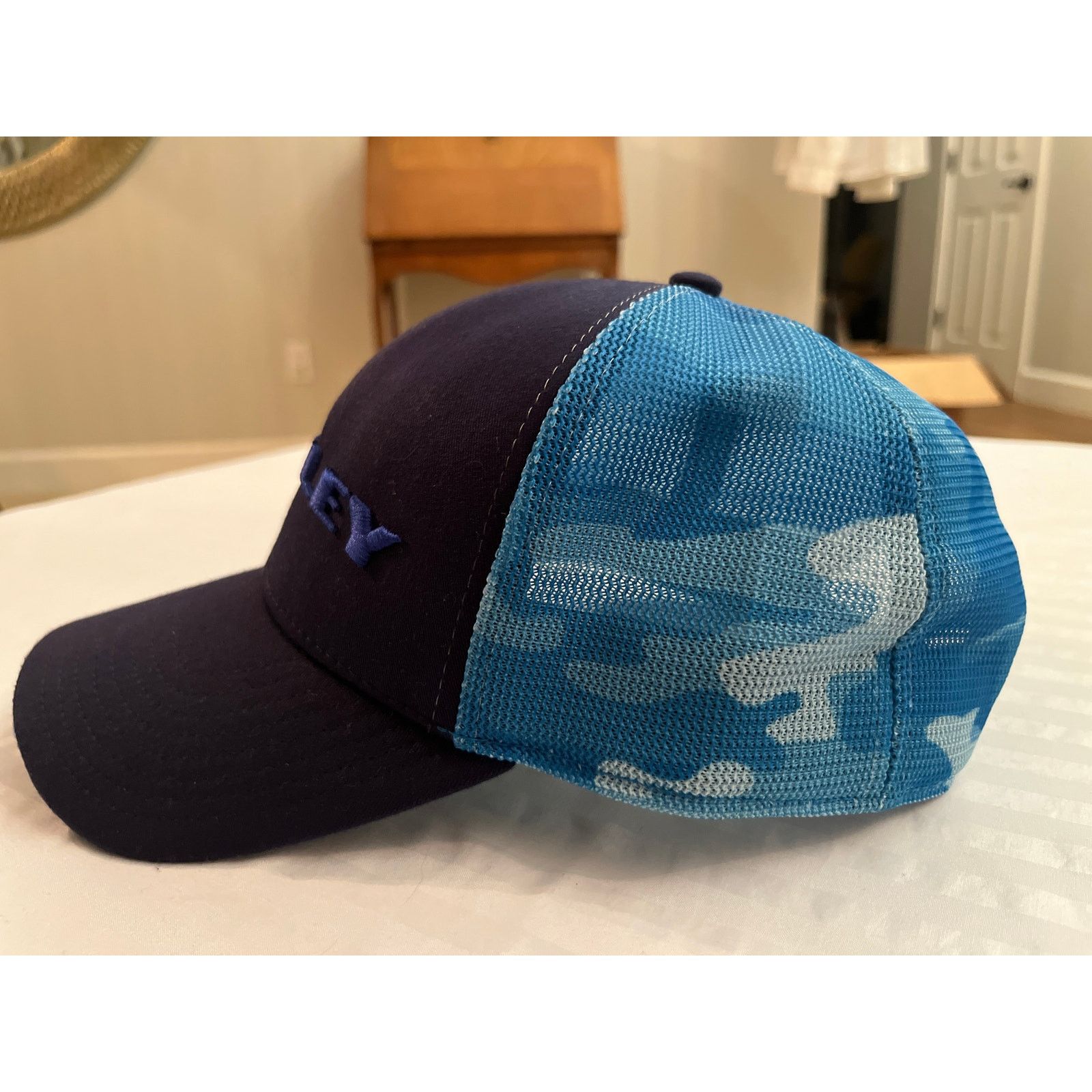 Oakley Oakley Silicon Bark Trucker Hat Navy Blue Camo Mesh Size ONE SIZE - 2 Thumbnail
