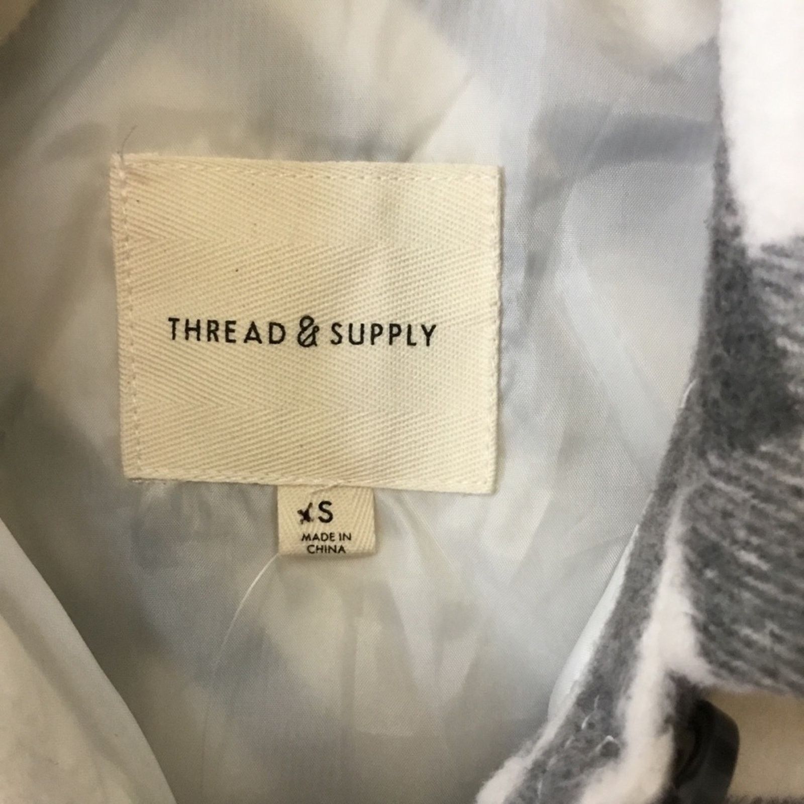 Other Thread & Supply Grey White Plaid Button Lined Jacket Size XS / US 0-2 / IT 36-38 - 3 Thumbnail