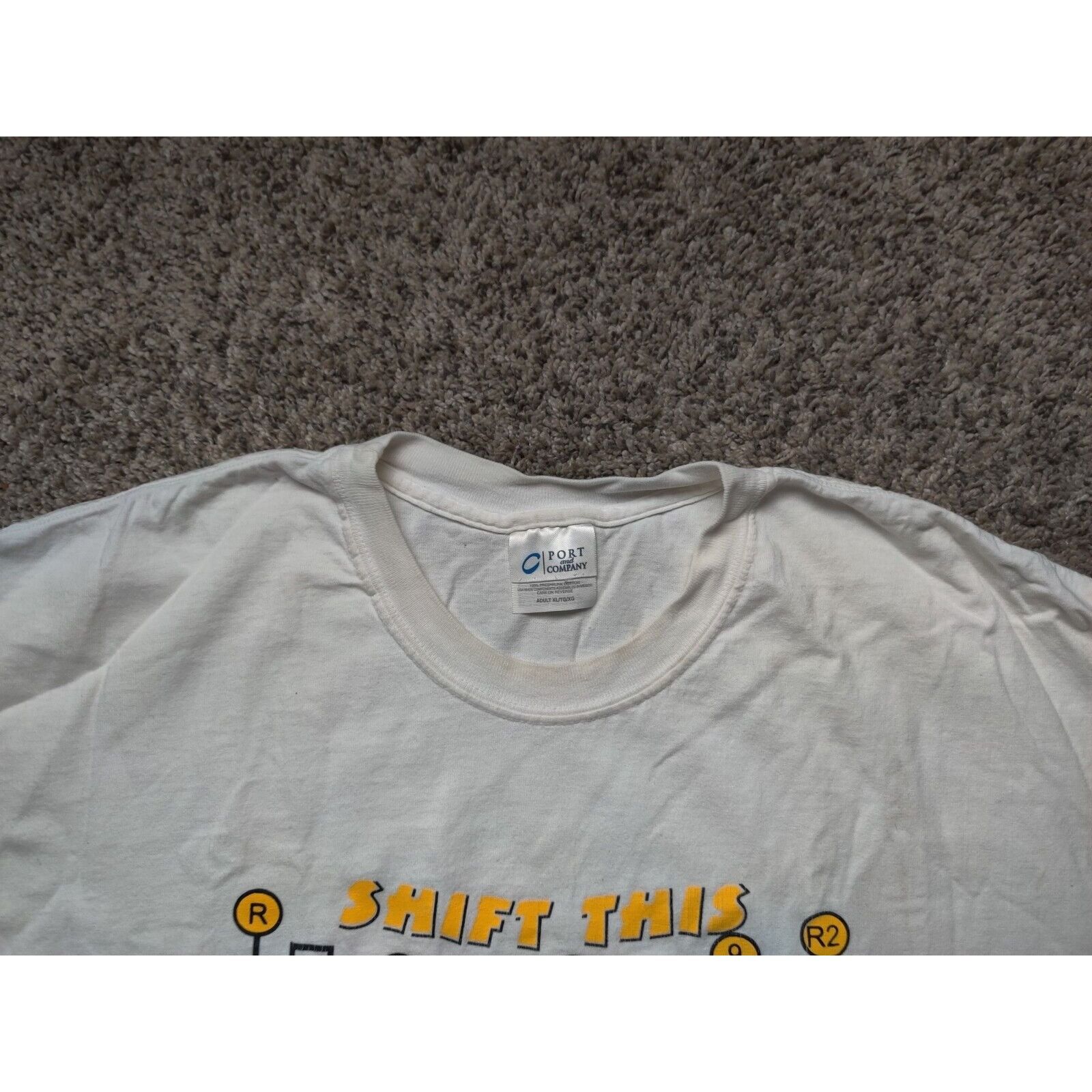 POST&CO Funny Car Shirt Adult Mens XL White Yellow Shift This Size US XL / EU 56 / 4 - 5 Thumbnail
