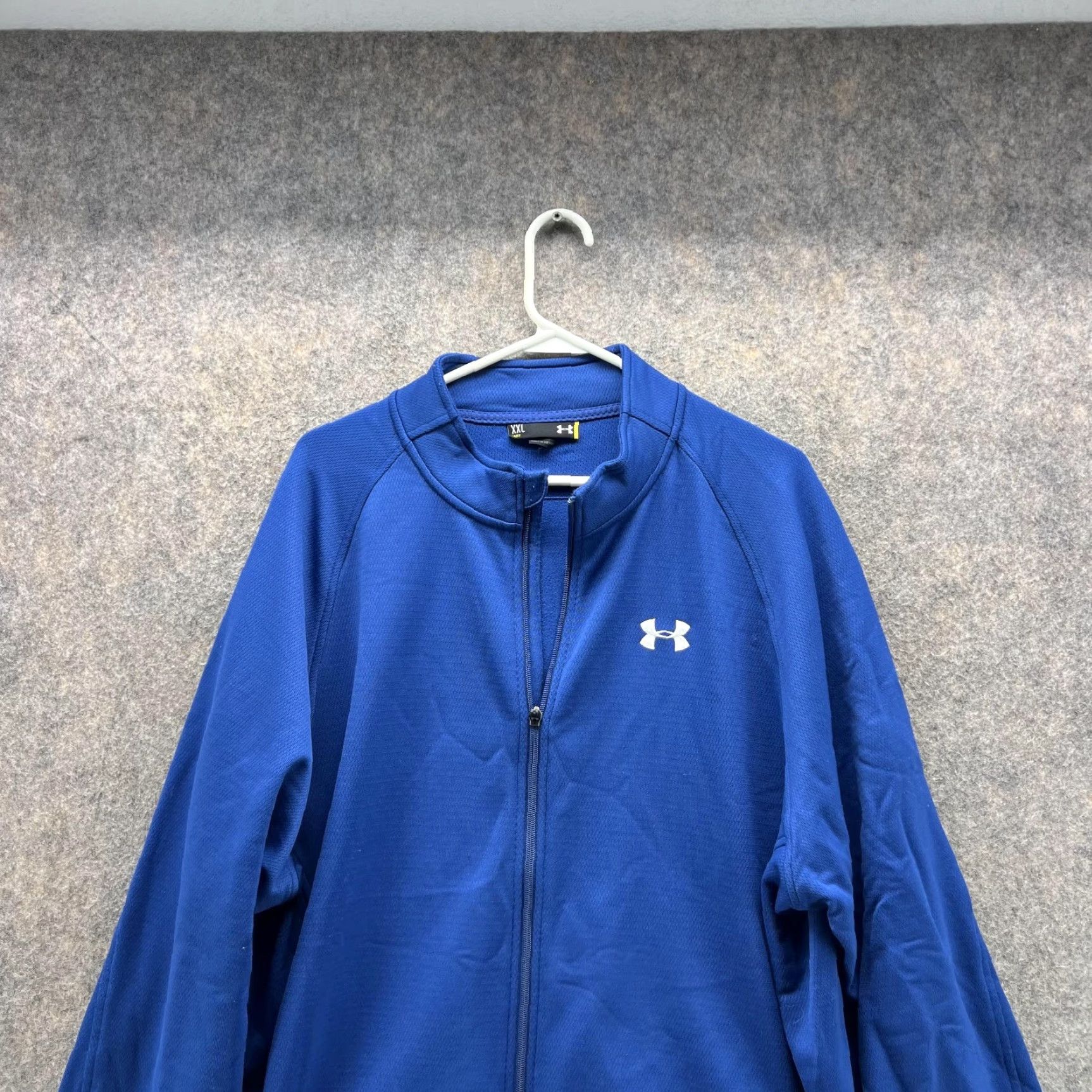 Under Armour Under Armour Sweater Men 2XL Blue Logo Polyester Knit Full Zip 1/4 Zip Mock Neck, Regular Fit, Long Sleeve, Fall Spring Winter Size US XXL / EU 58 / 5 - 2 Thumbnail