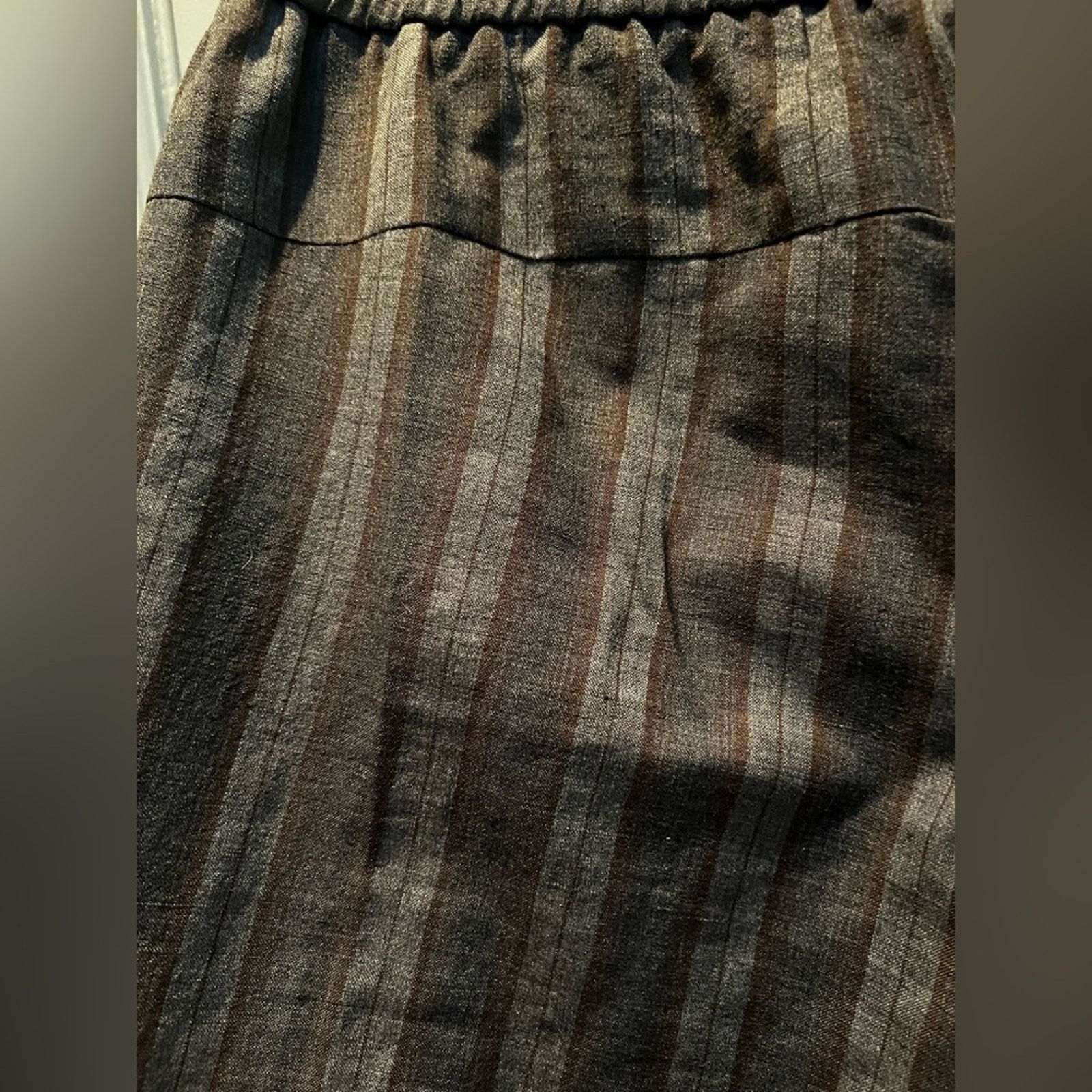 Brunello Cucinelli Brunello Cucinelli wool pullon grey striped trousers 6 Italy Size 28" / US 6 / IT 42 - 8 Thumbnail